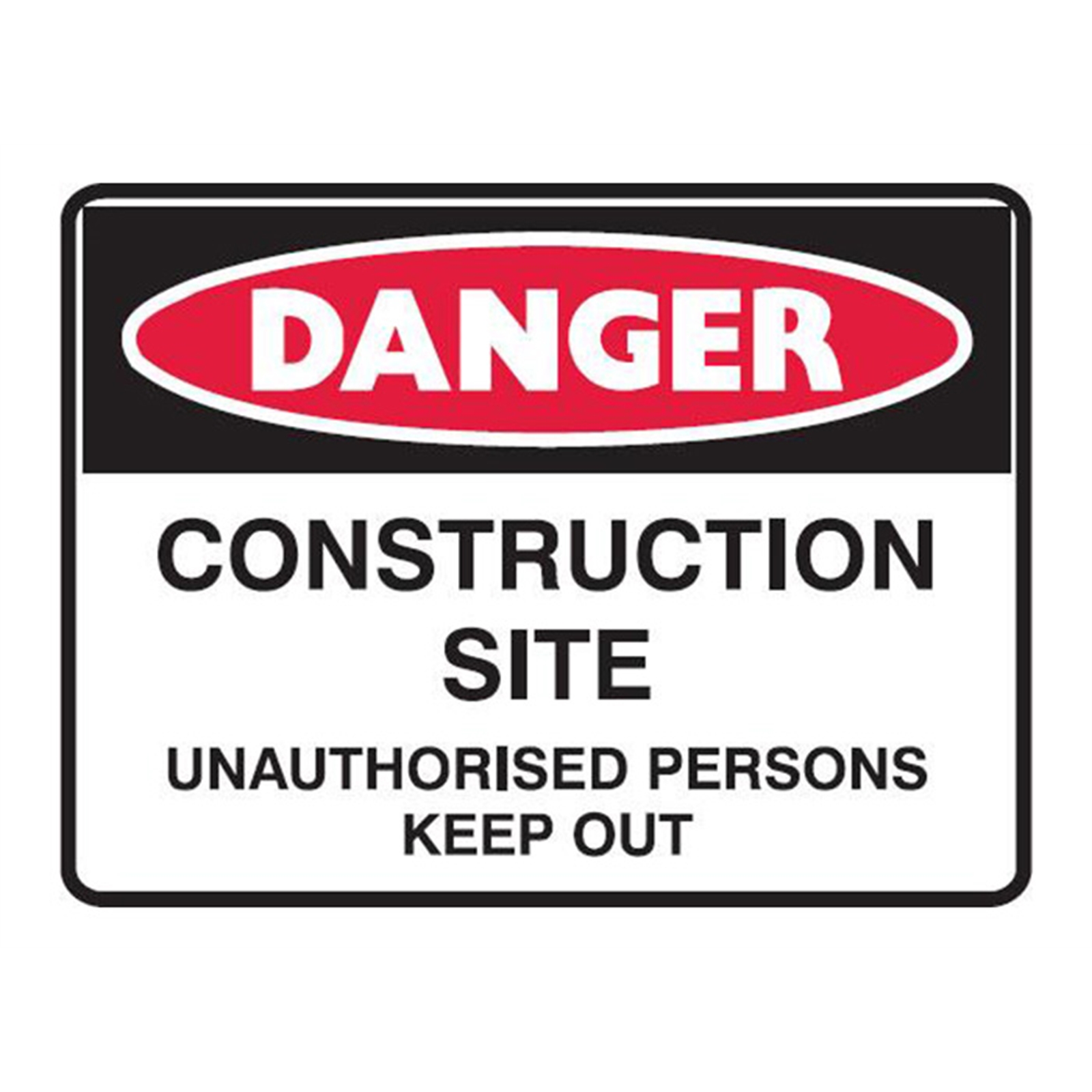 Whites On-Site 450 x 300mm Construction Site Safety Sign