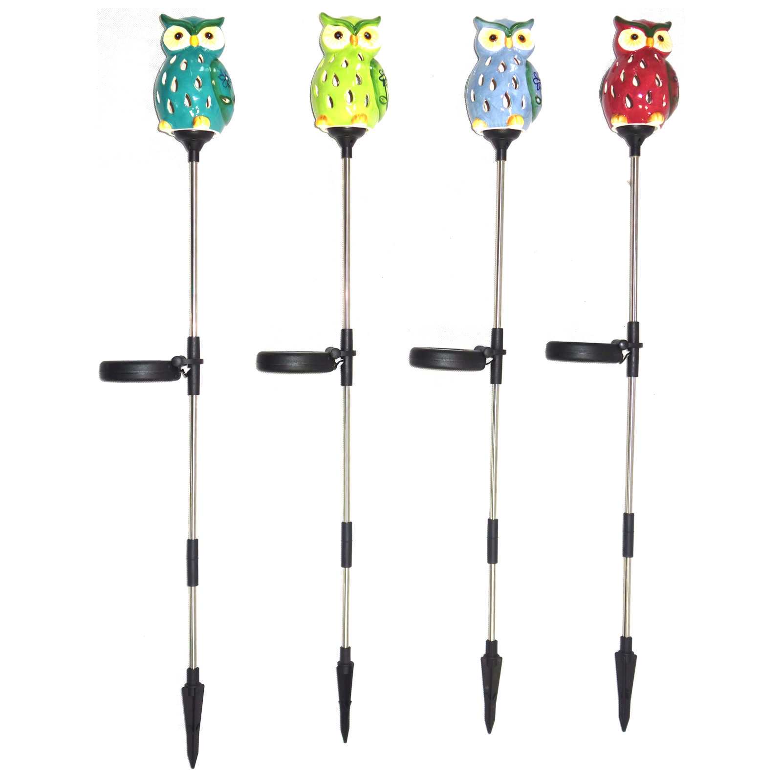 Lotus Collection Owl Garden Stake With Solar Light