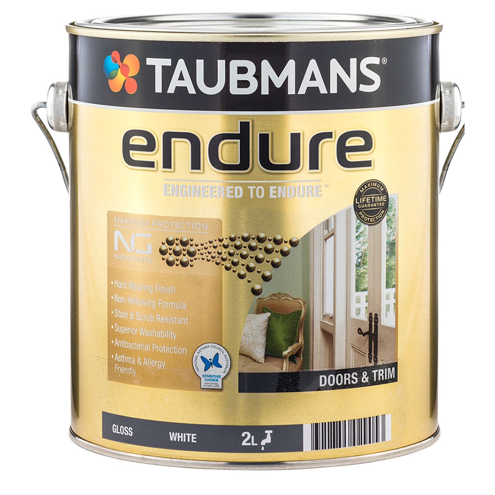 Taubmans Endure 2L White Gloss Interior Doors And Trim