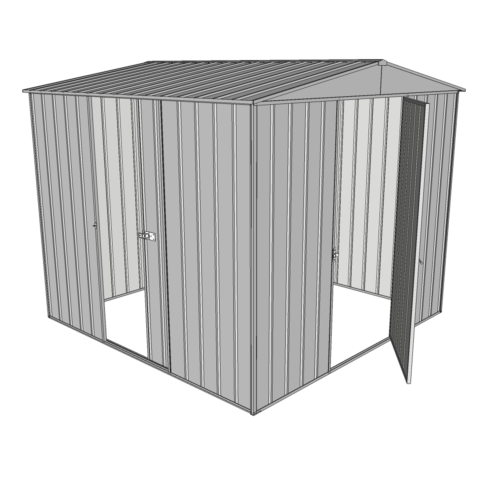 Build-a-Shed 2.3 x 2.3 x 2.3m Zinc Single Hinge and Single Sliding Door Shed