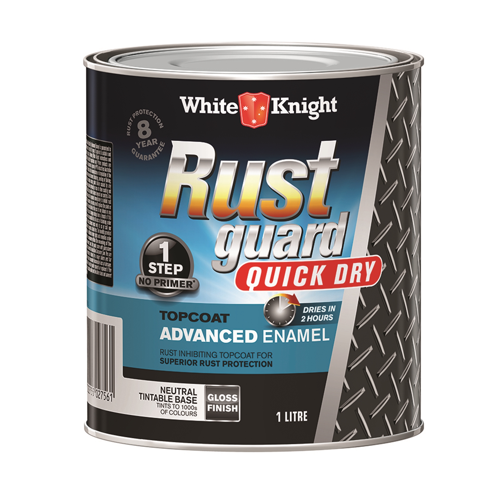 White Knight 1L Rust Guard Quick Dry Advanced Enamel Gloss Neutral Base