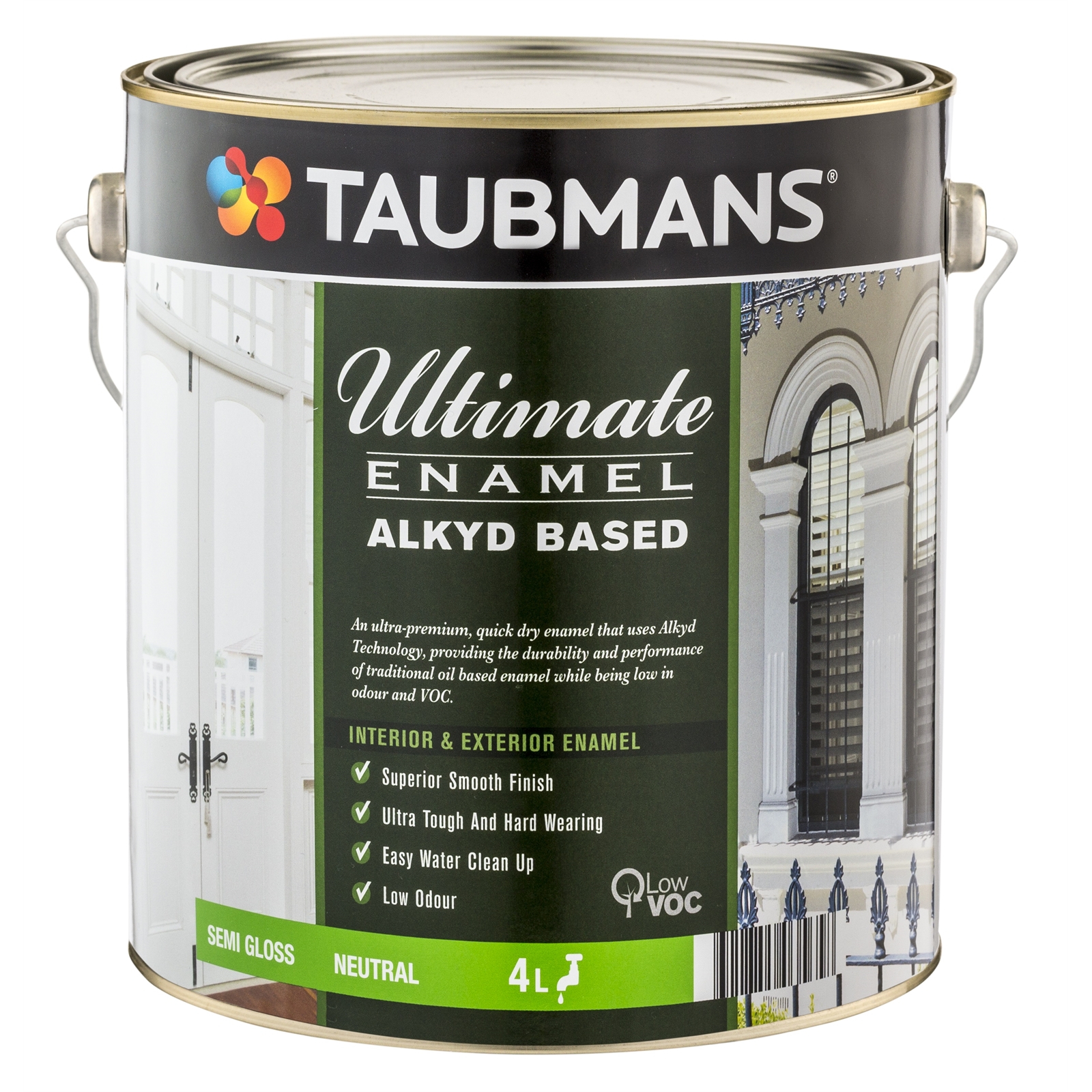 Taubmans Ultimate Enamel 4L Neutral Semi Gloss Alkyd Based Enamel
