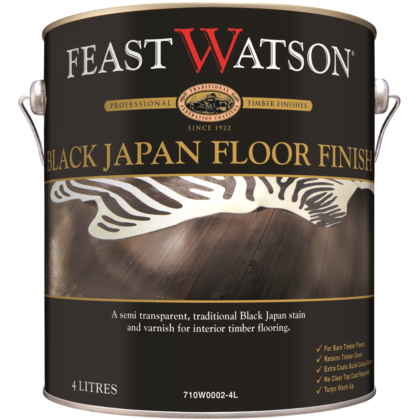 Feast Watson 4L Black Japan Floor Finish