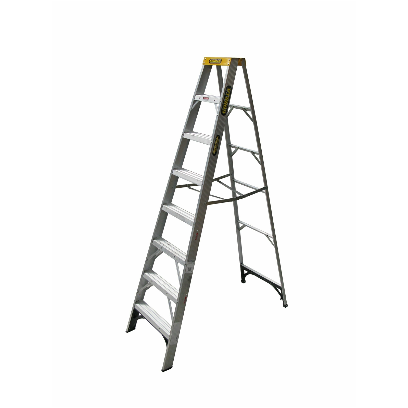 Gorilla 2.4m 150kg Industrial Aluminium Single Sided Step Ladder