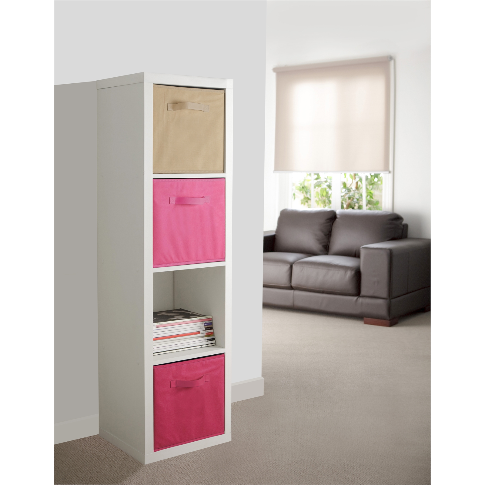 Flexi Storage Clever Cube 1 x 4 Storage Unit Light Oak