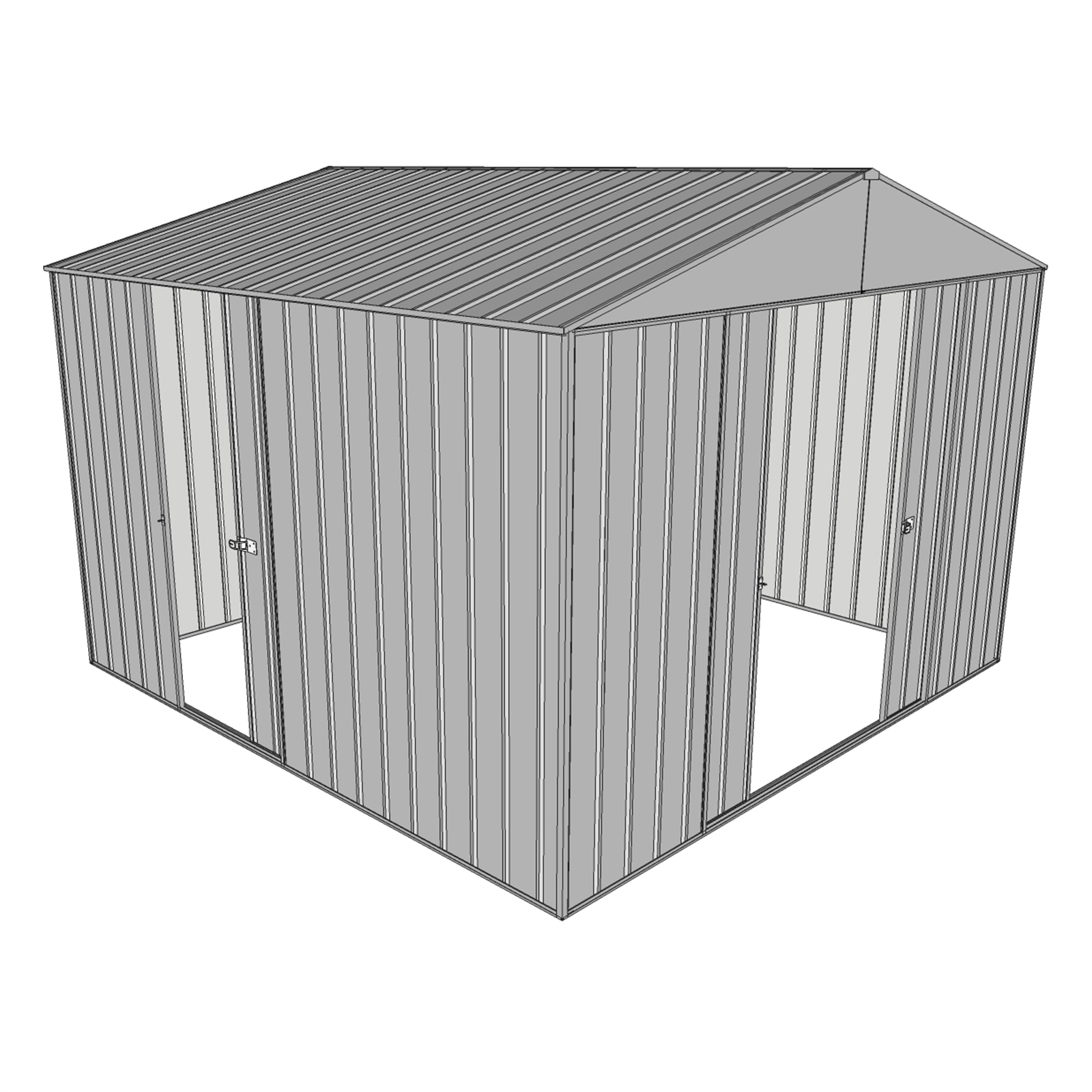Build-a-Shed 3.0 x 2.3 x 3.0m Zinc Triple Sliding Door Shed