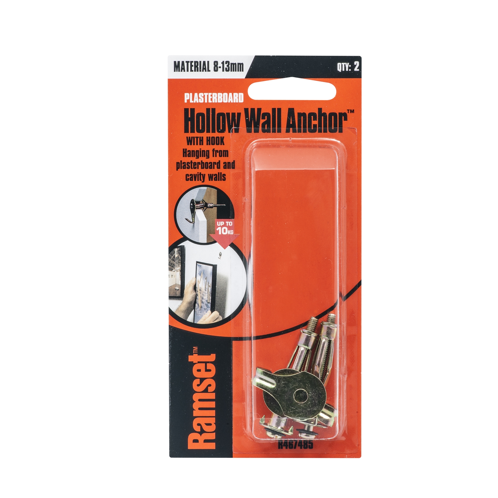 Ramset M4 x 813mm Hollow Wall Anchor With Hook 2 Pack Bunnings