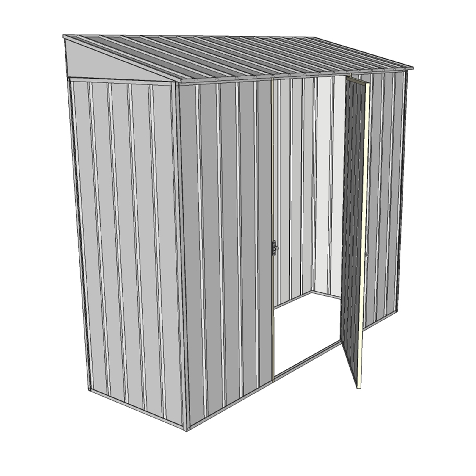 Build-a-Shed 2.3 x 0.8 x 2.0m Zinc Skillion Single Hinged Door Narrow Shed