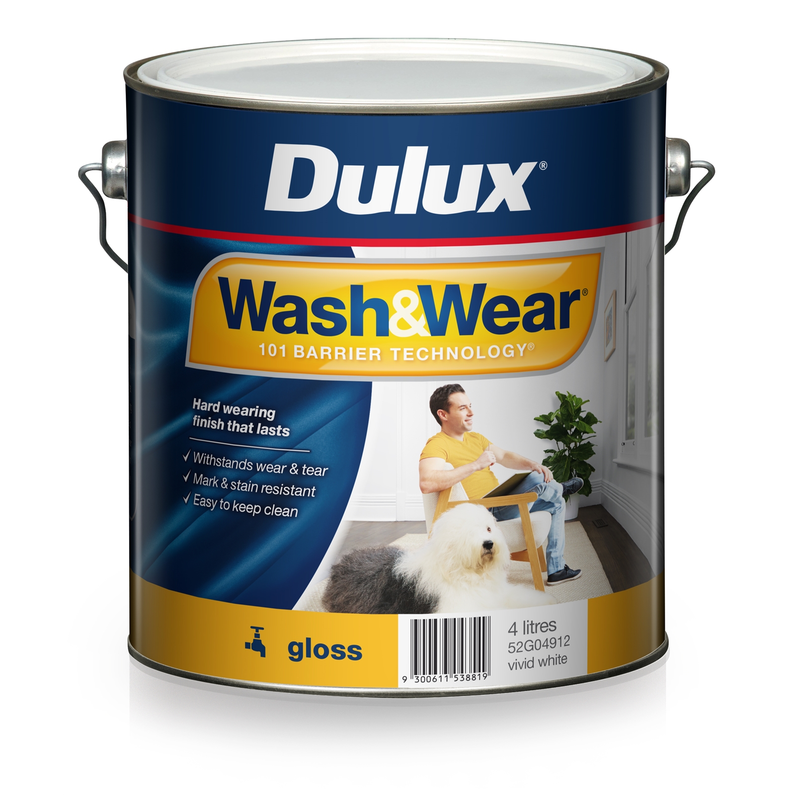 Dulux Wash&Wear 4L Vivid White Gloss Paint