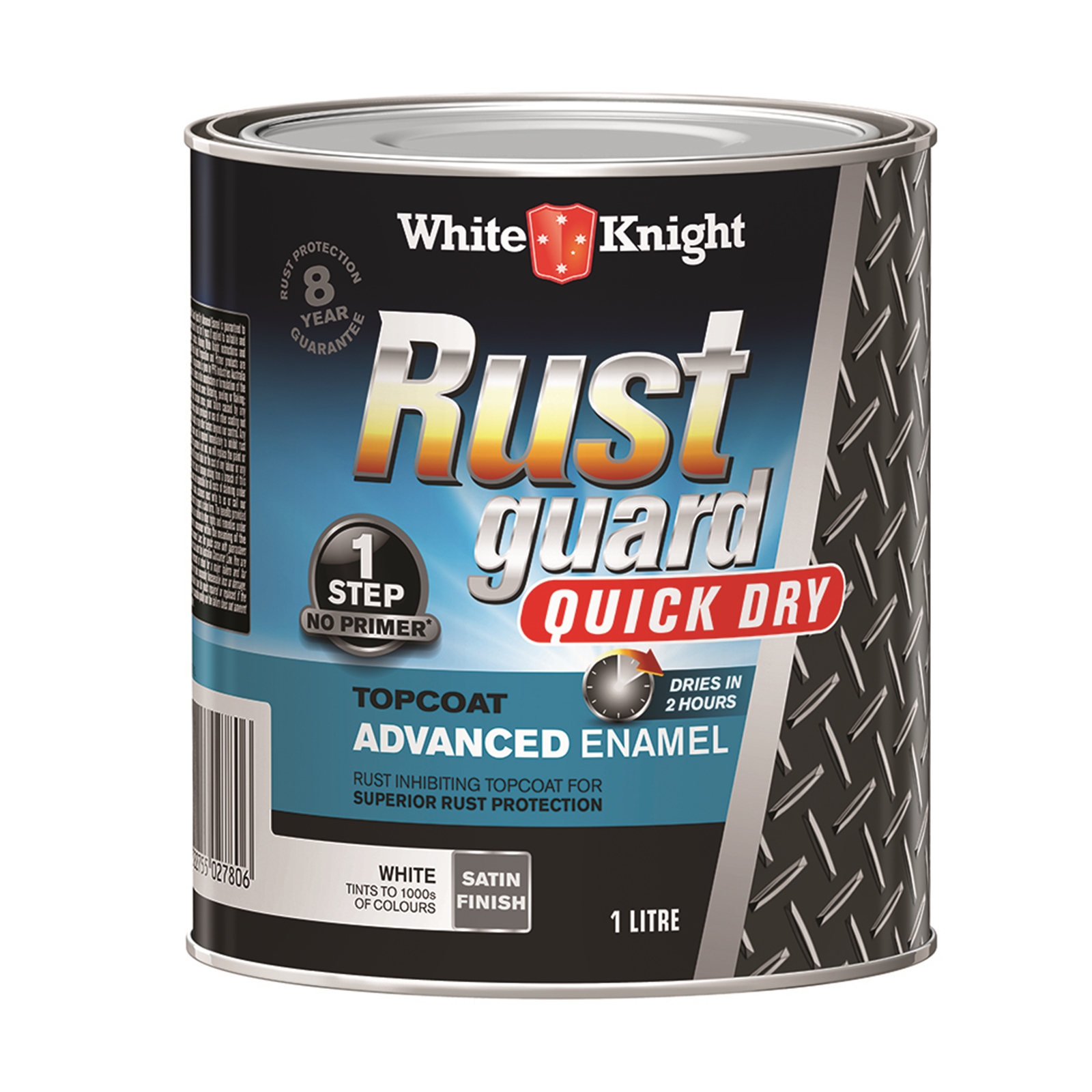 White Knight 1L Rust Guard Quick Dry Advanced Enamel Satin White