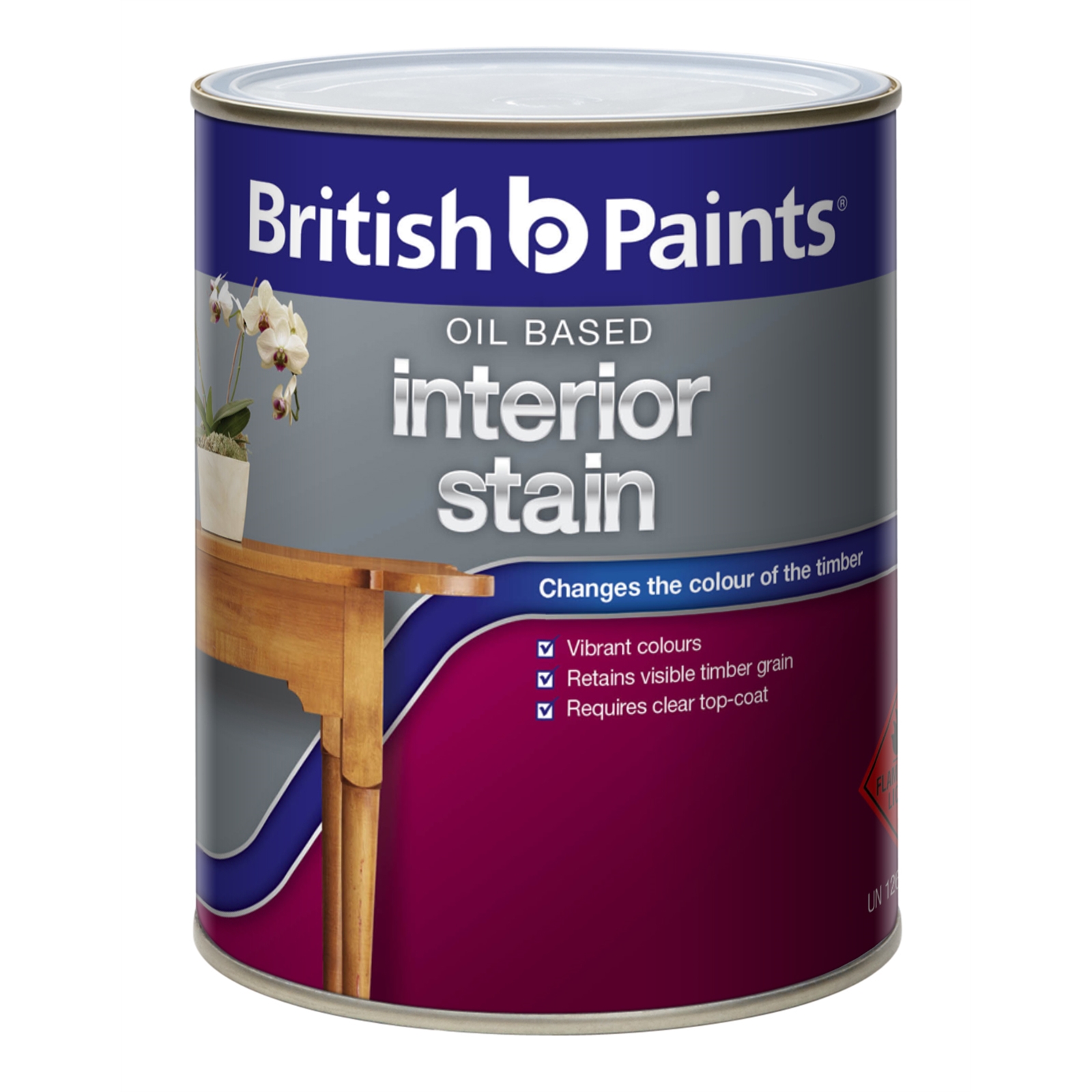 British Paints 1L Mahogany Oil Based Interior Stain