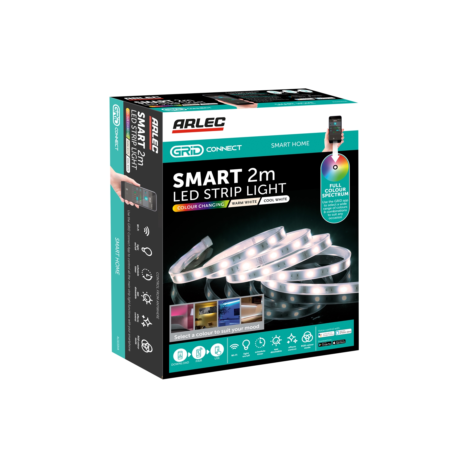 Arlec Smart 2m LED Colour Changing Strip Light