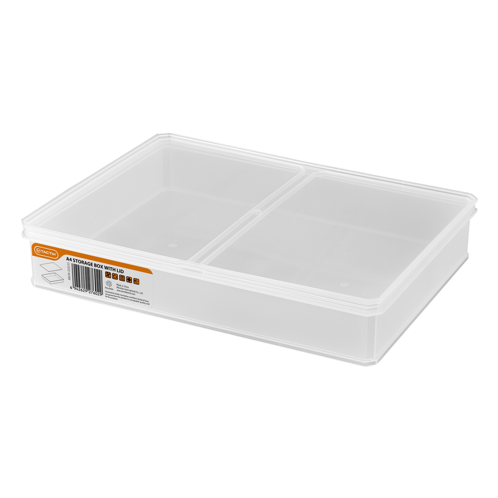 Tactix A4 Lge Plastic Storage Box w Lid Modular & Stackable 328mm x