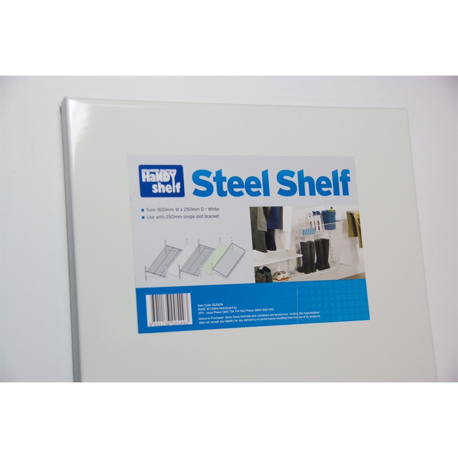 Handy Shelf 800 x 250mm White Steel Shelf
