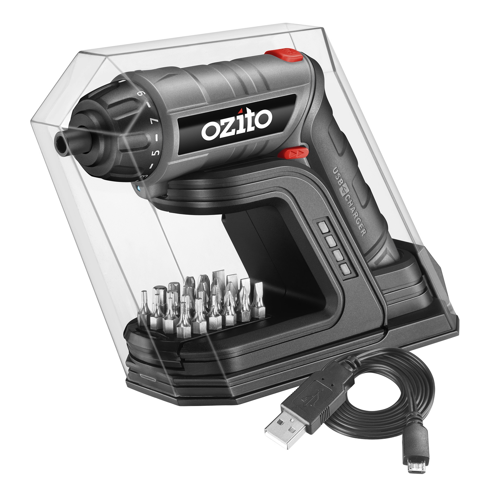 Ozito 3.6V Screwdriver Torch With Charging Base Bunnings Warehouse
