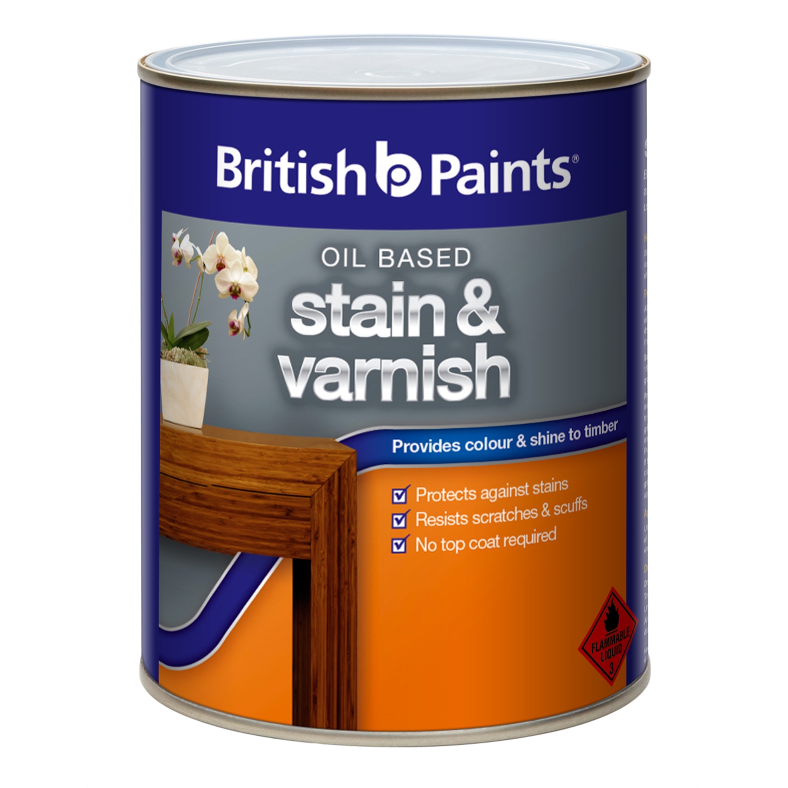 British Paints 250ml Satin Golden Oak Stain and Varnish