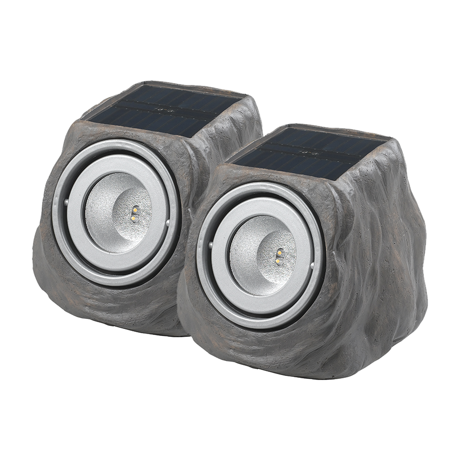 Duracell Light Grey LED Solar Rock Light - 2 Pack