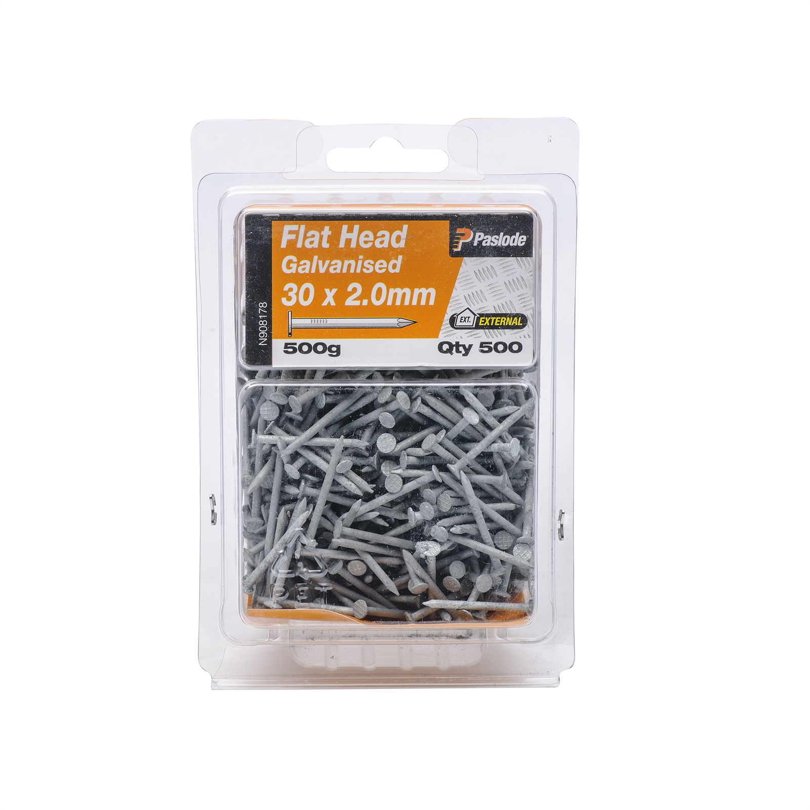 Paslode 30 x 2.0mm 500g Galvanised Flat Head Nails - 500 Pack