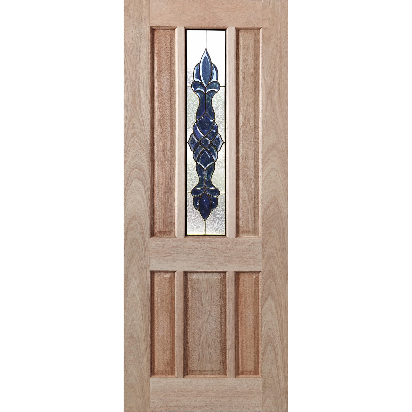 Woodcraft Doors 2040 x 820 x 40mm Hamlett Entrance Door With Blue Bevelled Mirror Glass