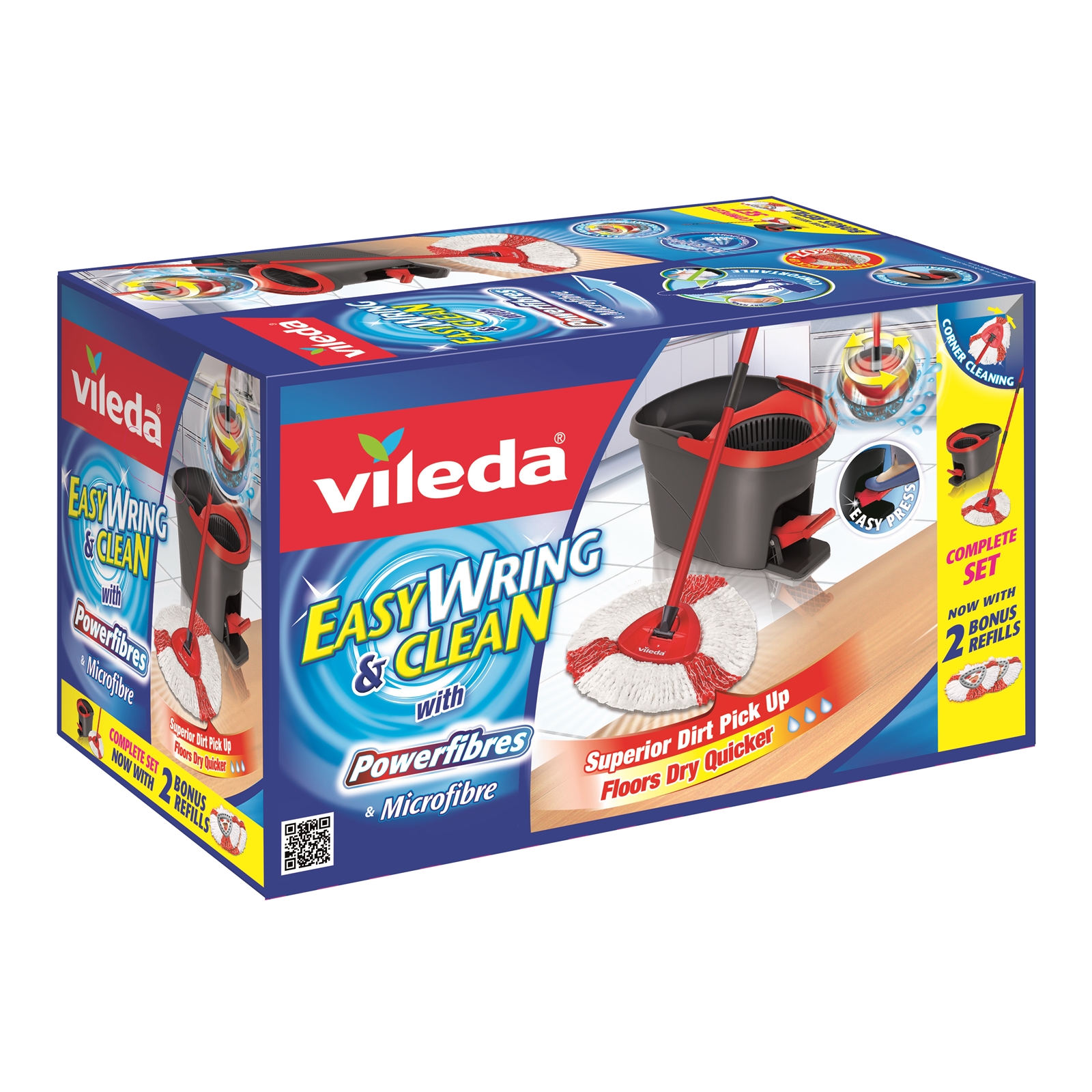 Vileda Easy Wring And Clean Spin Mop With 2 Refills | Bunnings Warehouse