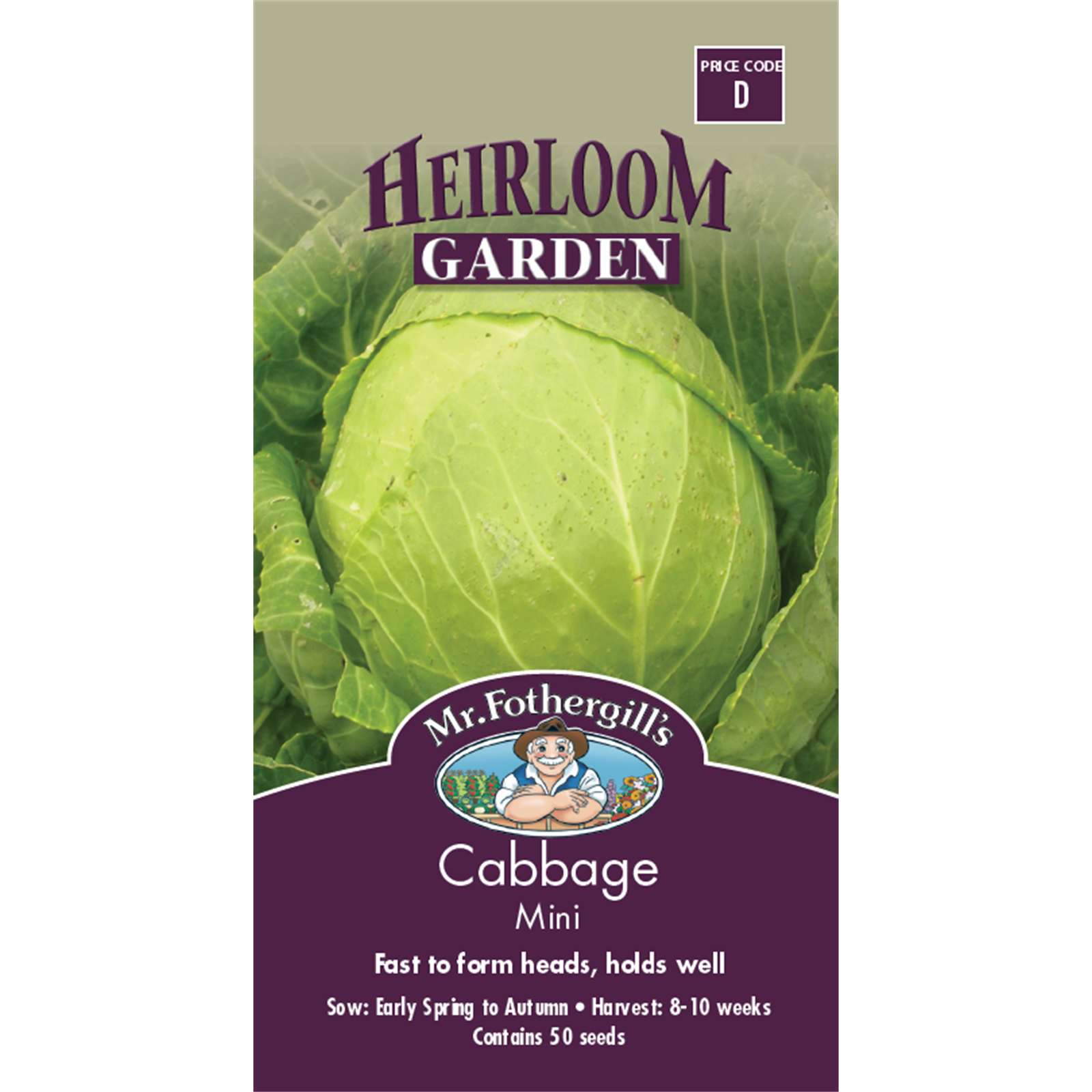 Mr Fothergill's Mini Cabbage Heirloom Seeds