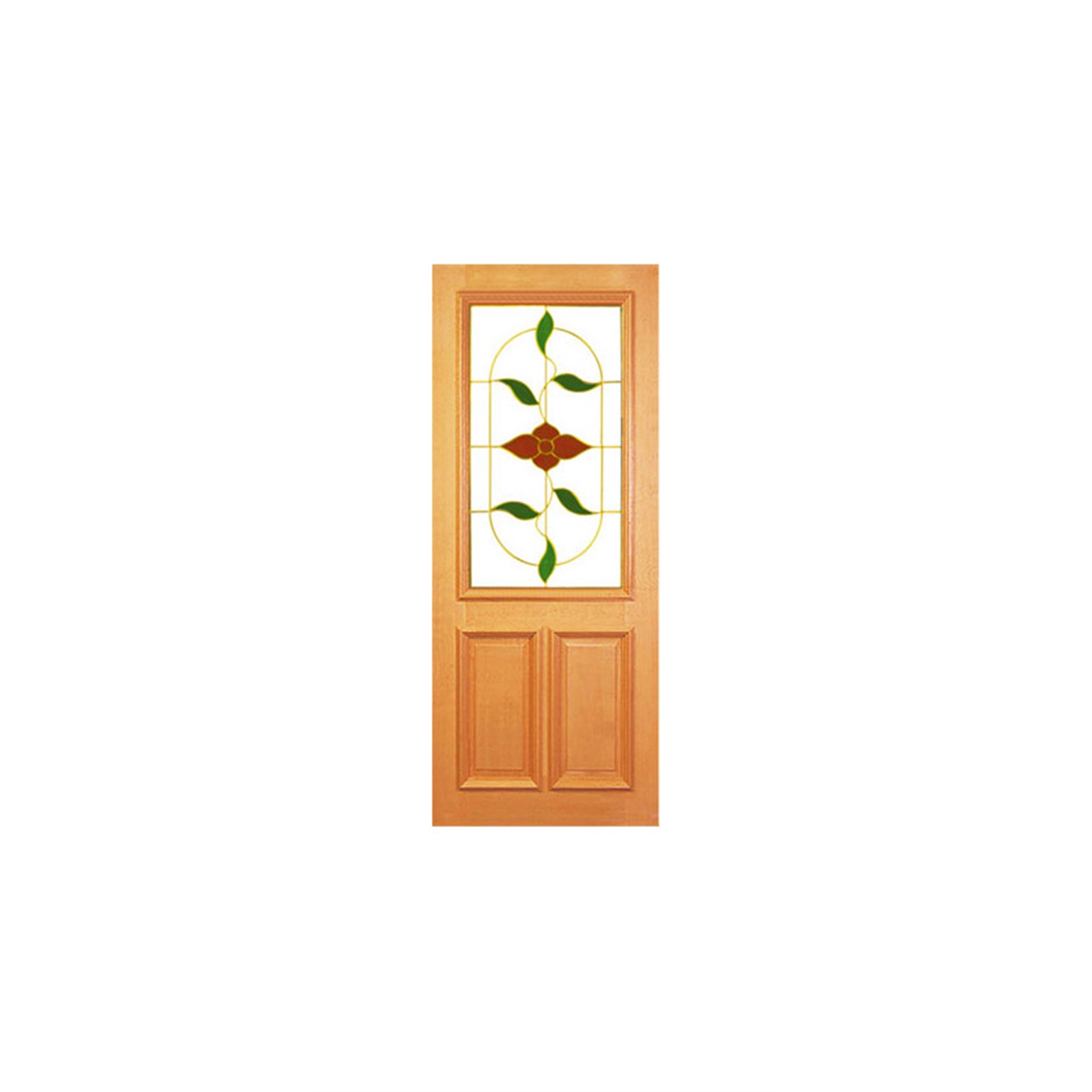 Woodcraft Doors 2040 x 820 x 40mm Red Leadlight Half Lite Entrance Door