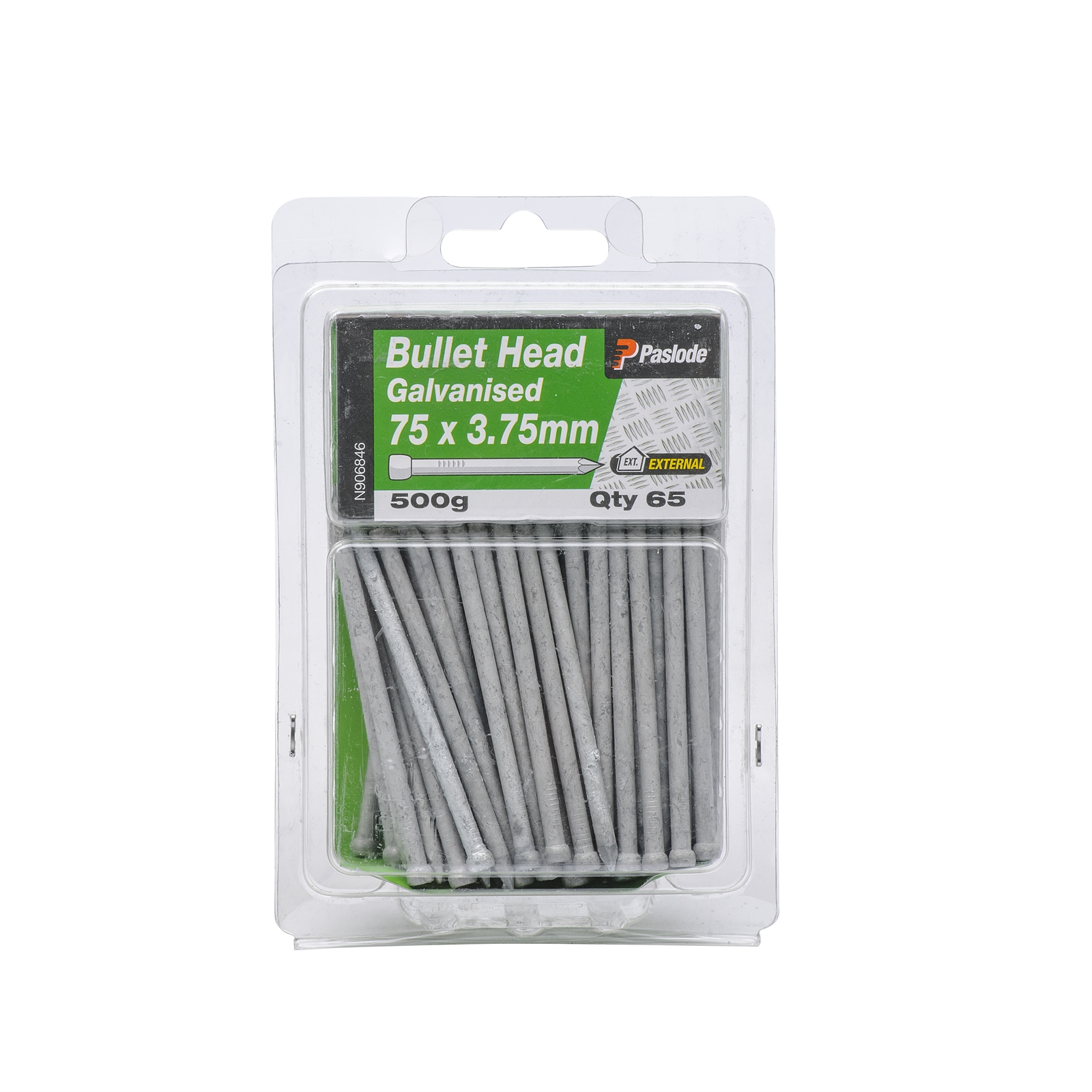 Paslode 75 x 3.75mm 500g Galvanised Bullet Head Nails - 65 Pack