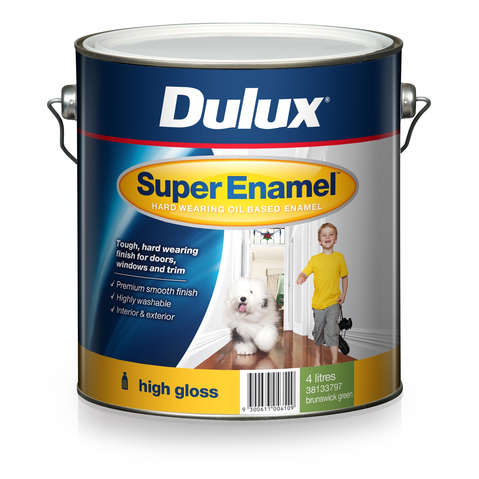Dulux Super Enamel 4L High Gloss Brunswick Green Enamel Paint