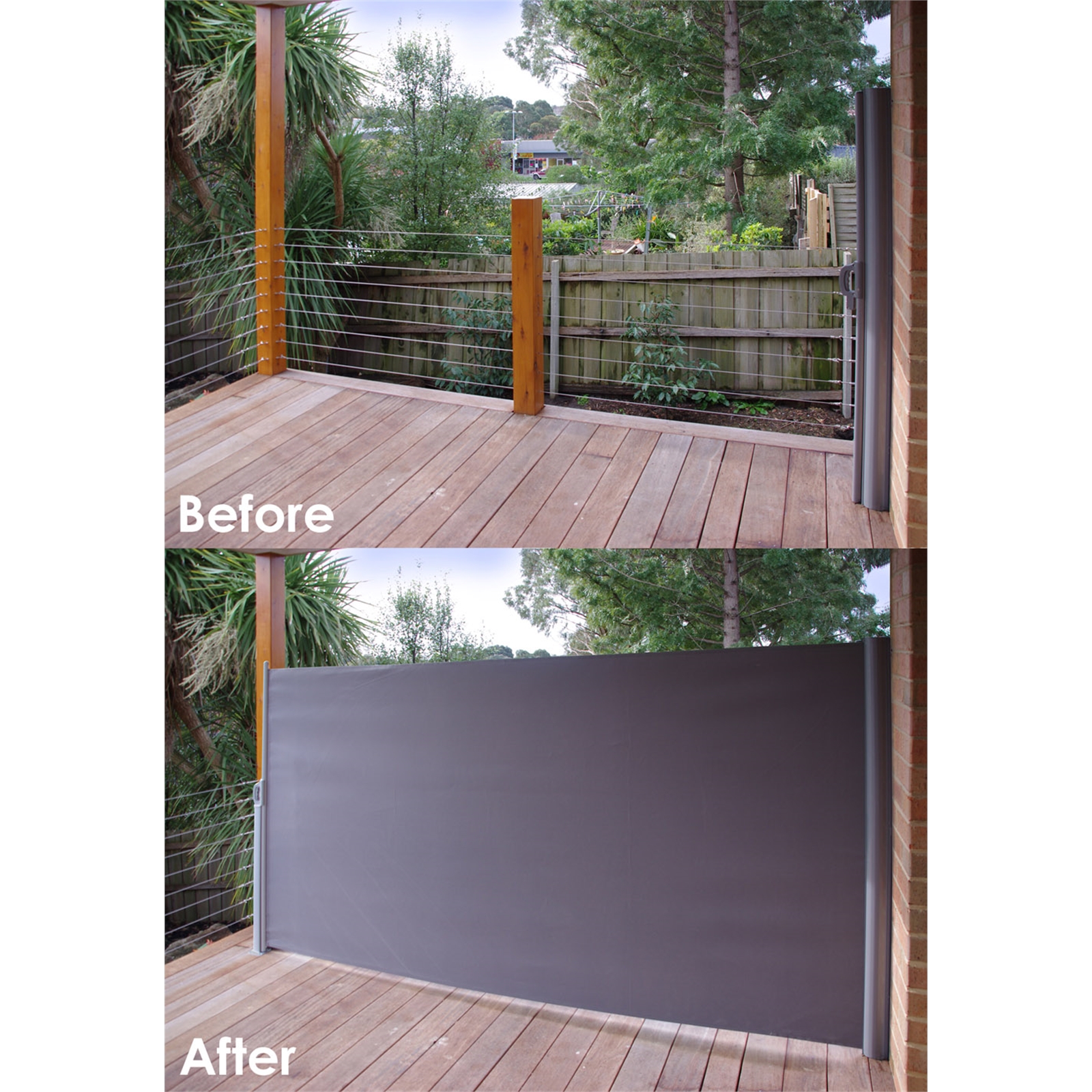Pillar Products 2 x 3m Charcoal Retractable Patio Screen