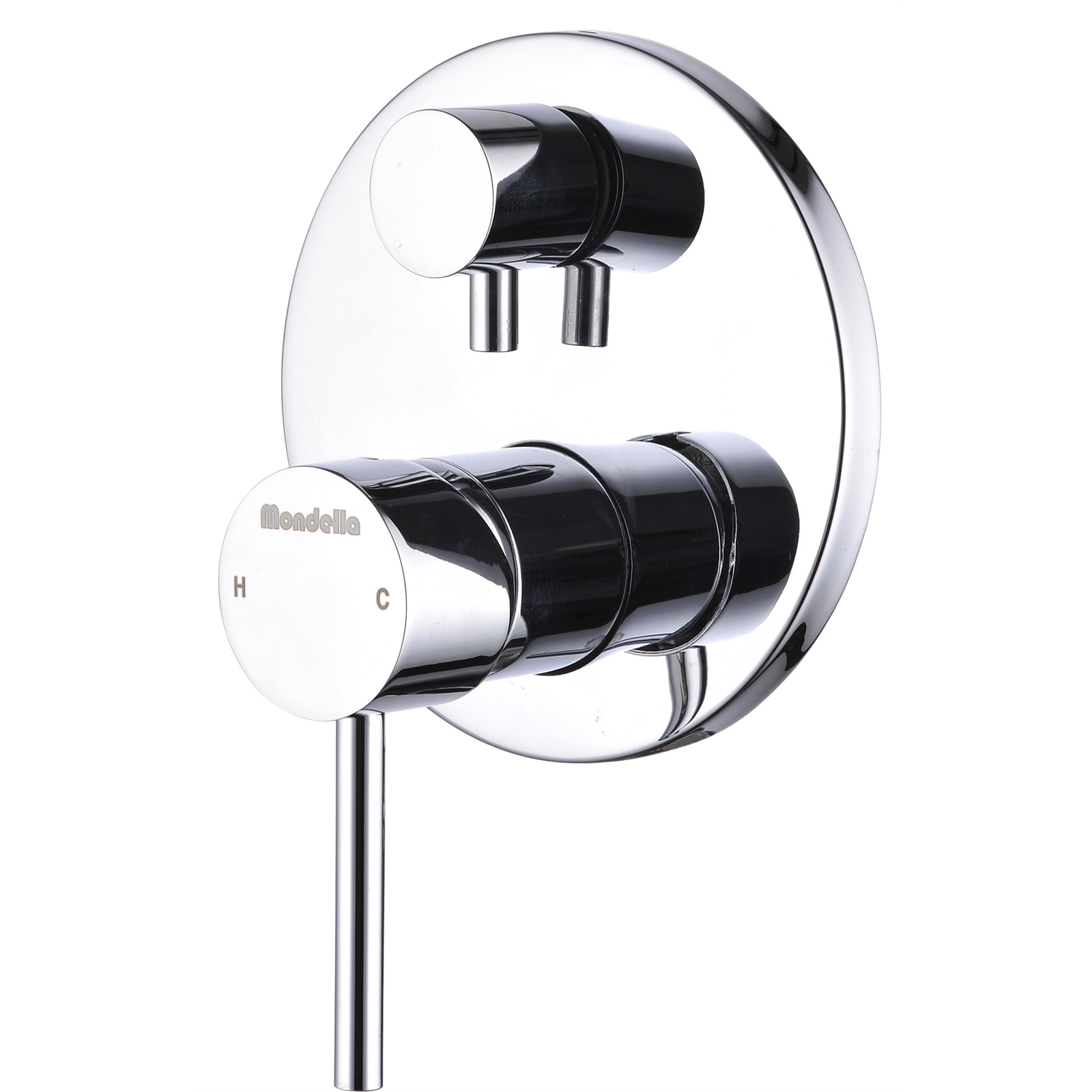 Mondella Chrome Resonance Pin Lever Diverter Bath And Shower Mixer