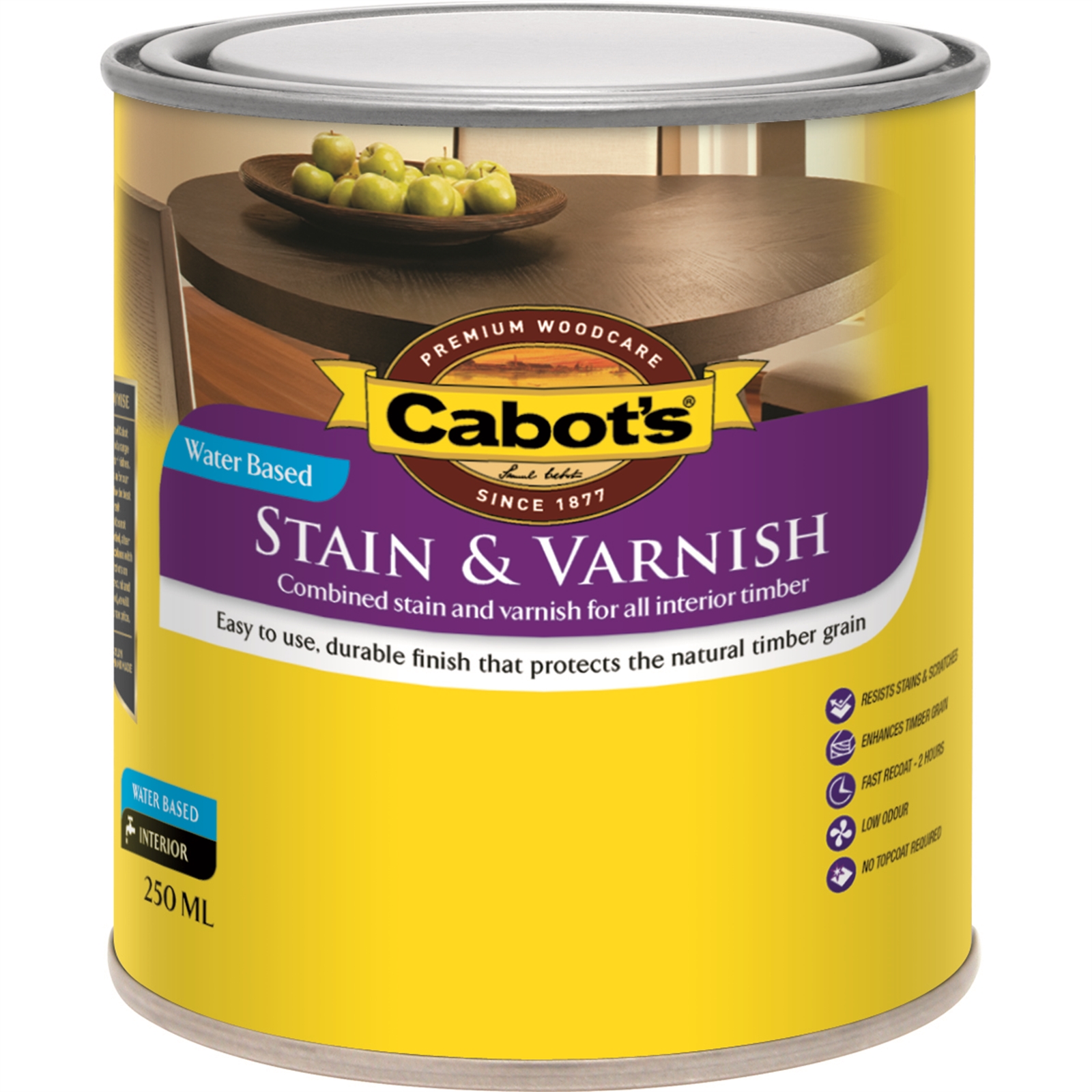 Cabot's 250ml Gloss Maple Water Based Stain and Varnish