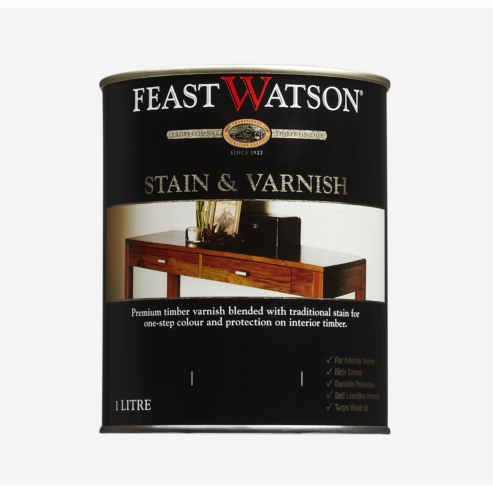 Feast Watson 1L Gloss Black Japan Stain And Varnish