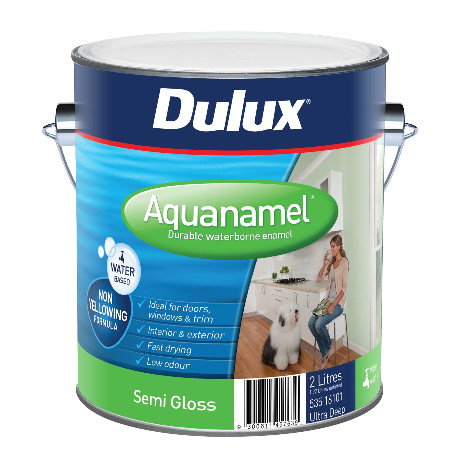 Dulux Aquanamel 2L Semi Gloss Ultra Deep Base Enamel Paint