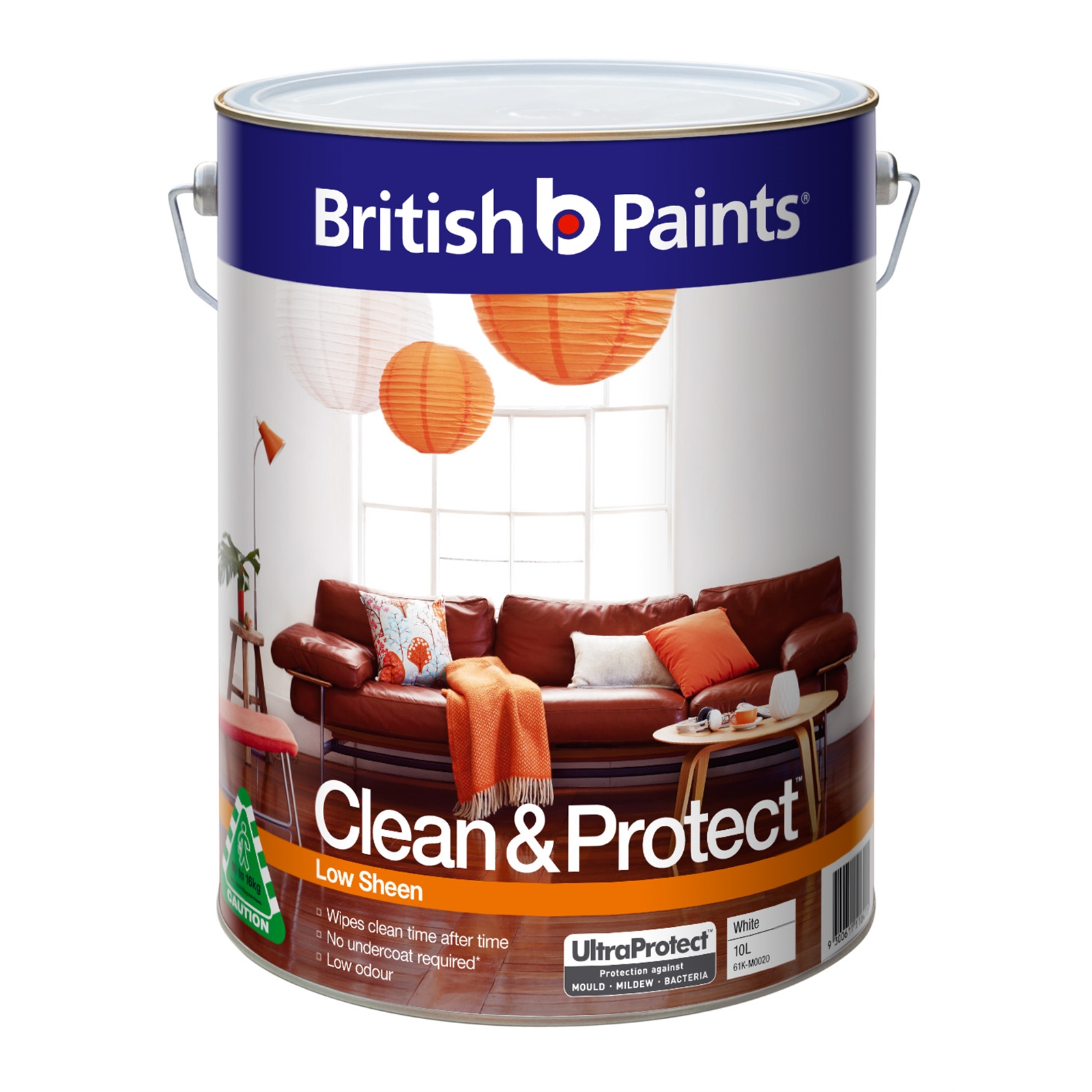 British Paints Clean & Protect 10L Low Sheen White Interior Paint