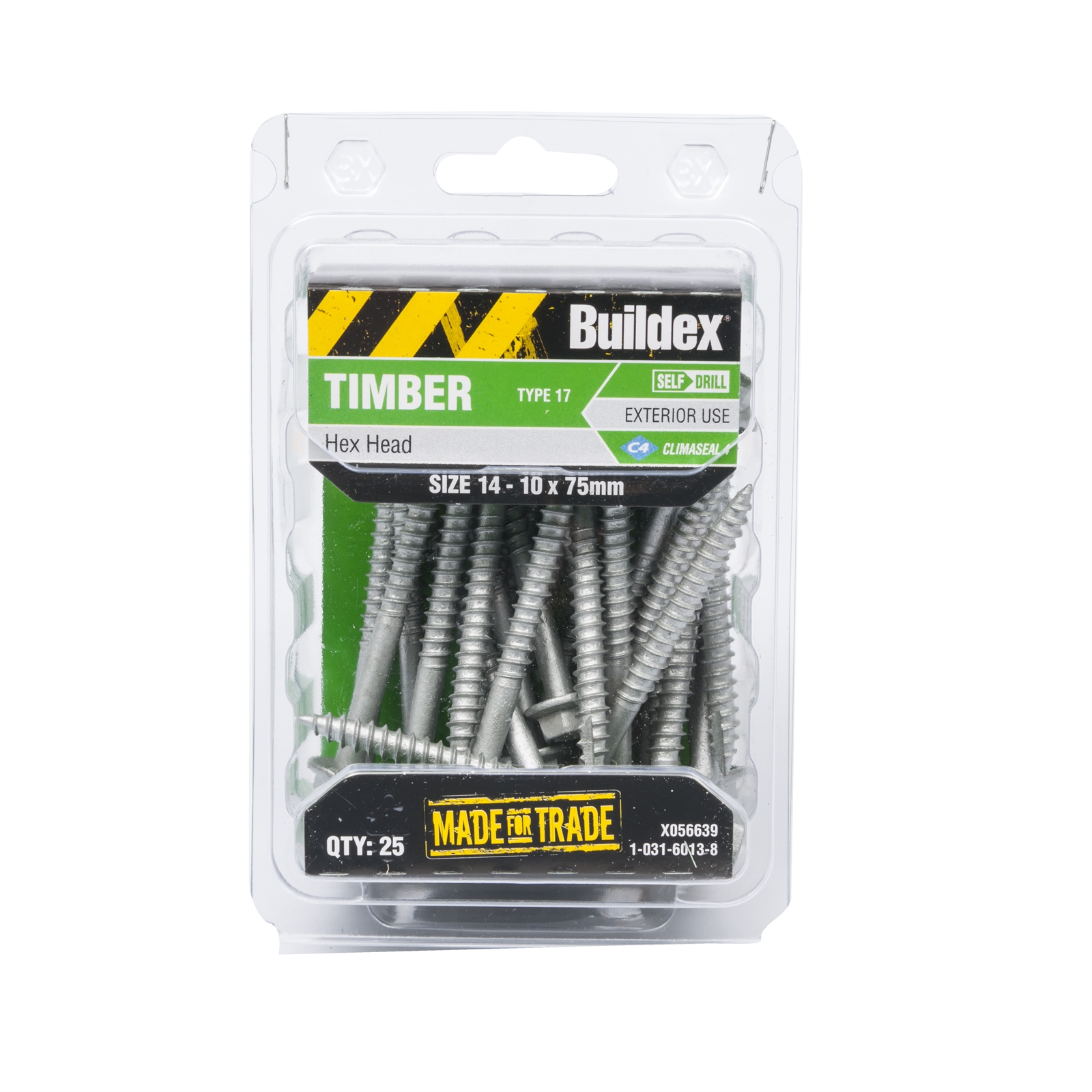 Buildex 1410 x 50mm Climaseal Hex Head Timber Screws 25 Pack