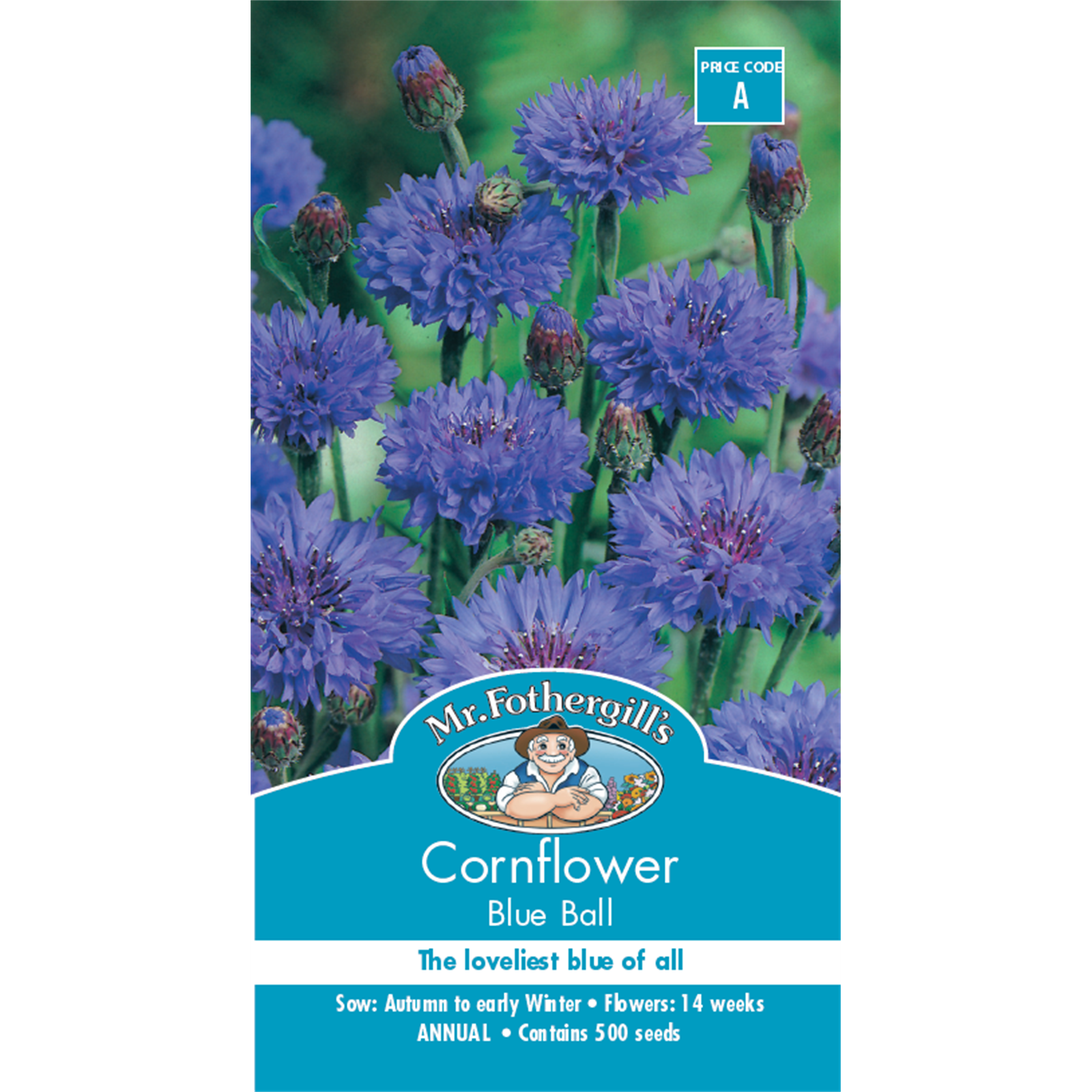 Mr Fothergill's Cornflower Blue Ball Flower Seeds