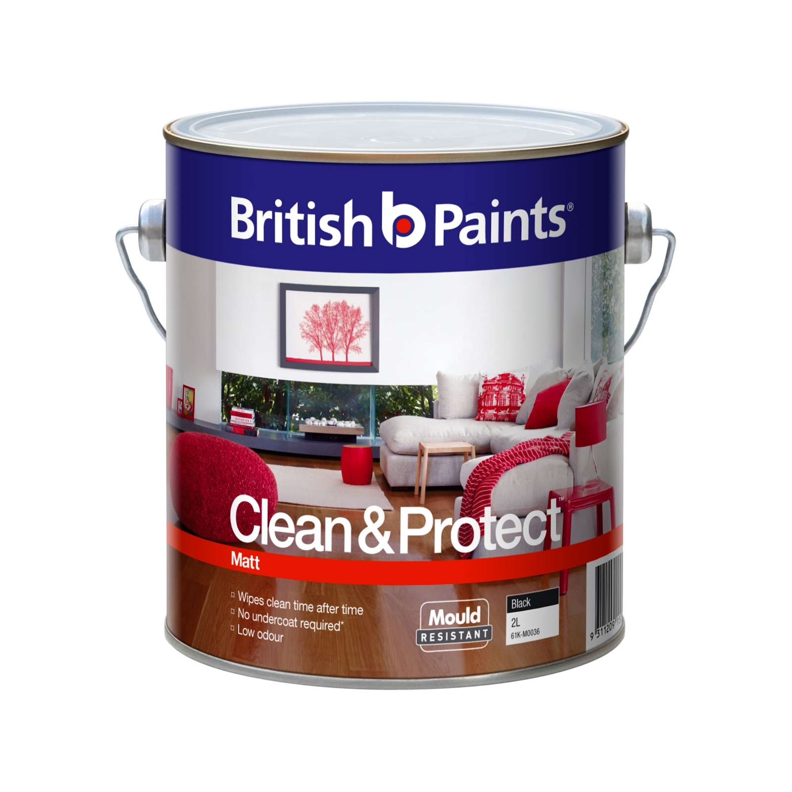 British Paints Clean & Protect 2L Matt Black Interior Paint