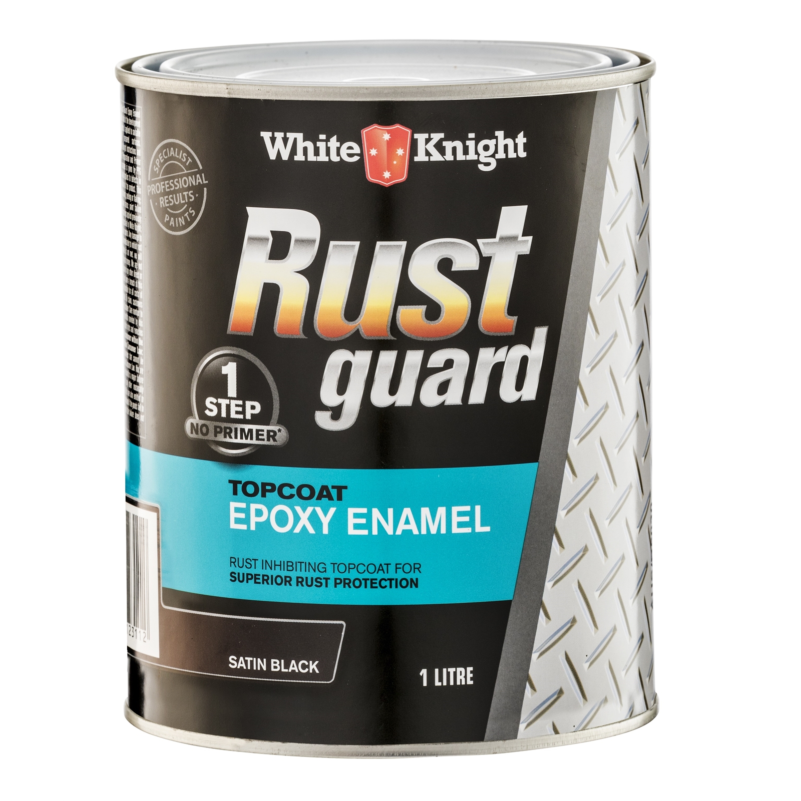 White Knight 1L Satin Black Rust Guard Epoxy Enamel Paint
