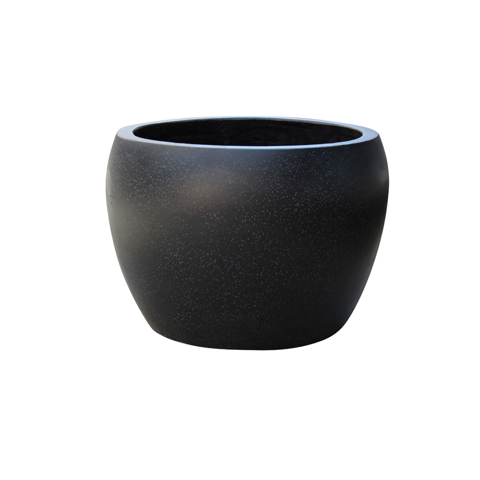 Northcote Pottery 42 x 38cm Black Precinct Lite Terrazzo Moon Pot
