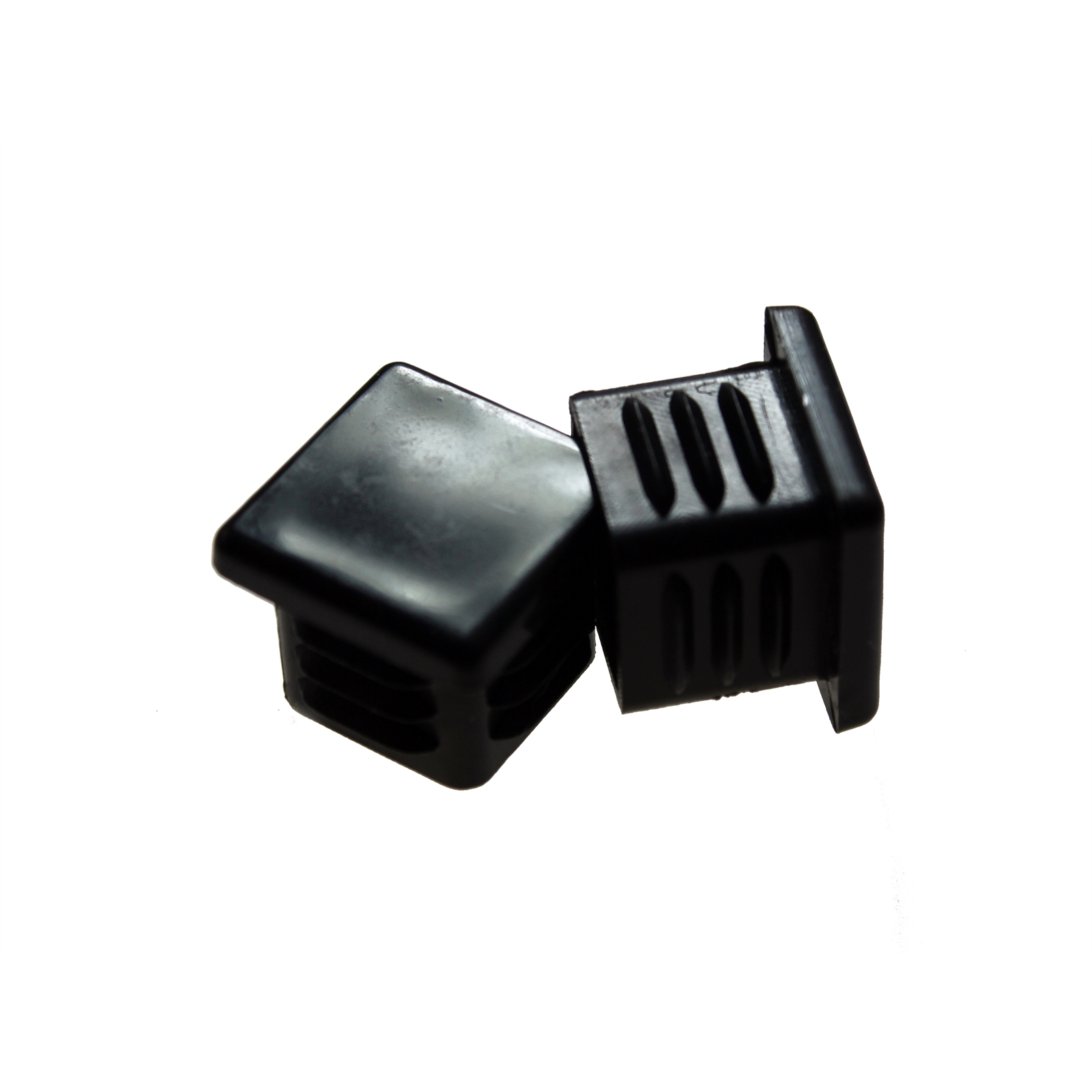TIC 16mm Square Black Plastic Internal Chair Tip - 4 Piece