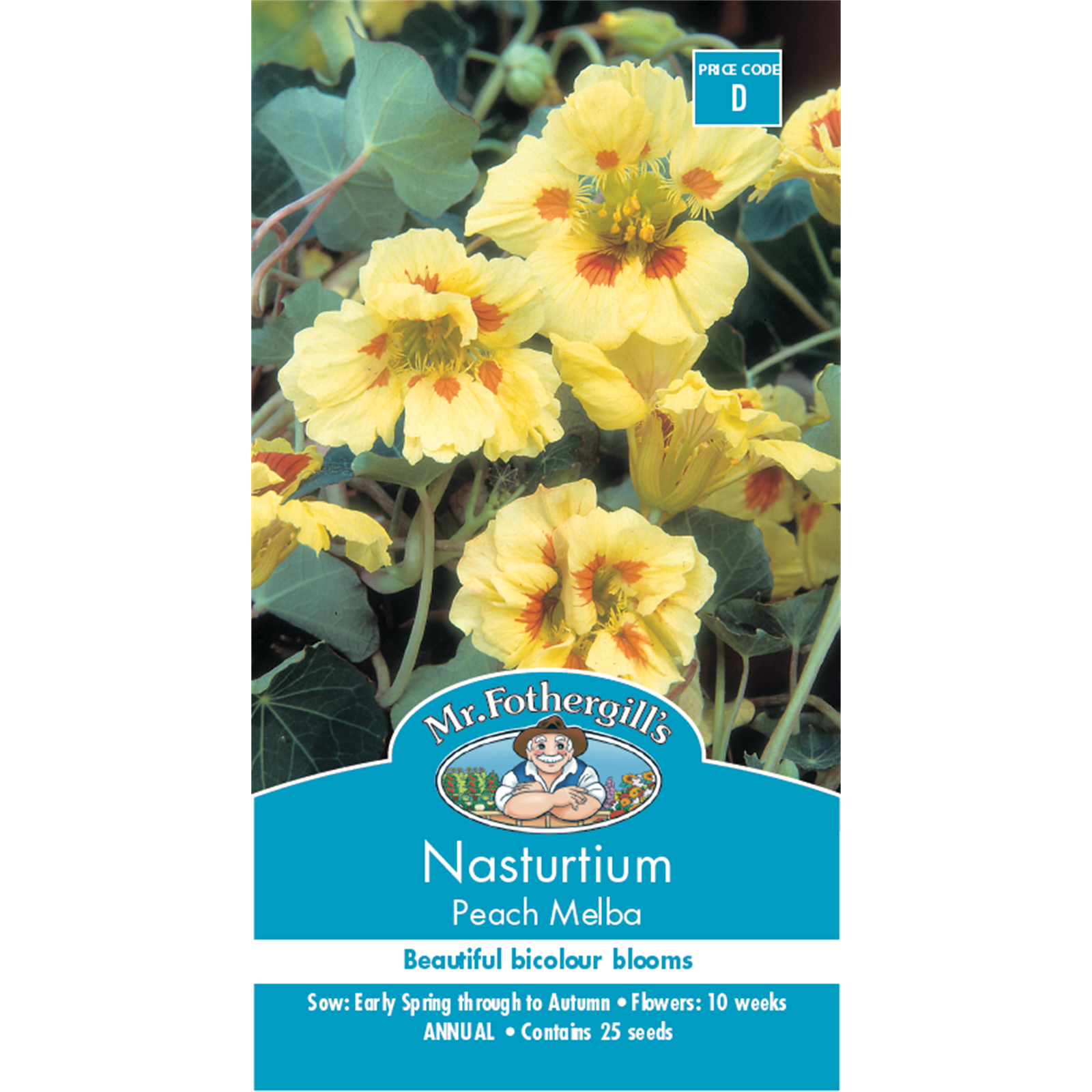 Mr Fothergill's Nasturtium Peach Melba Flower Seeds