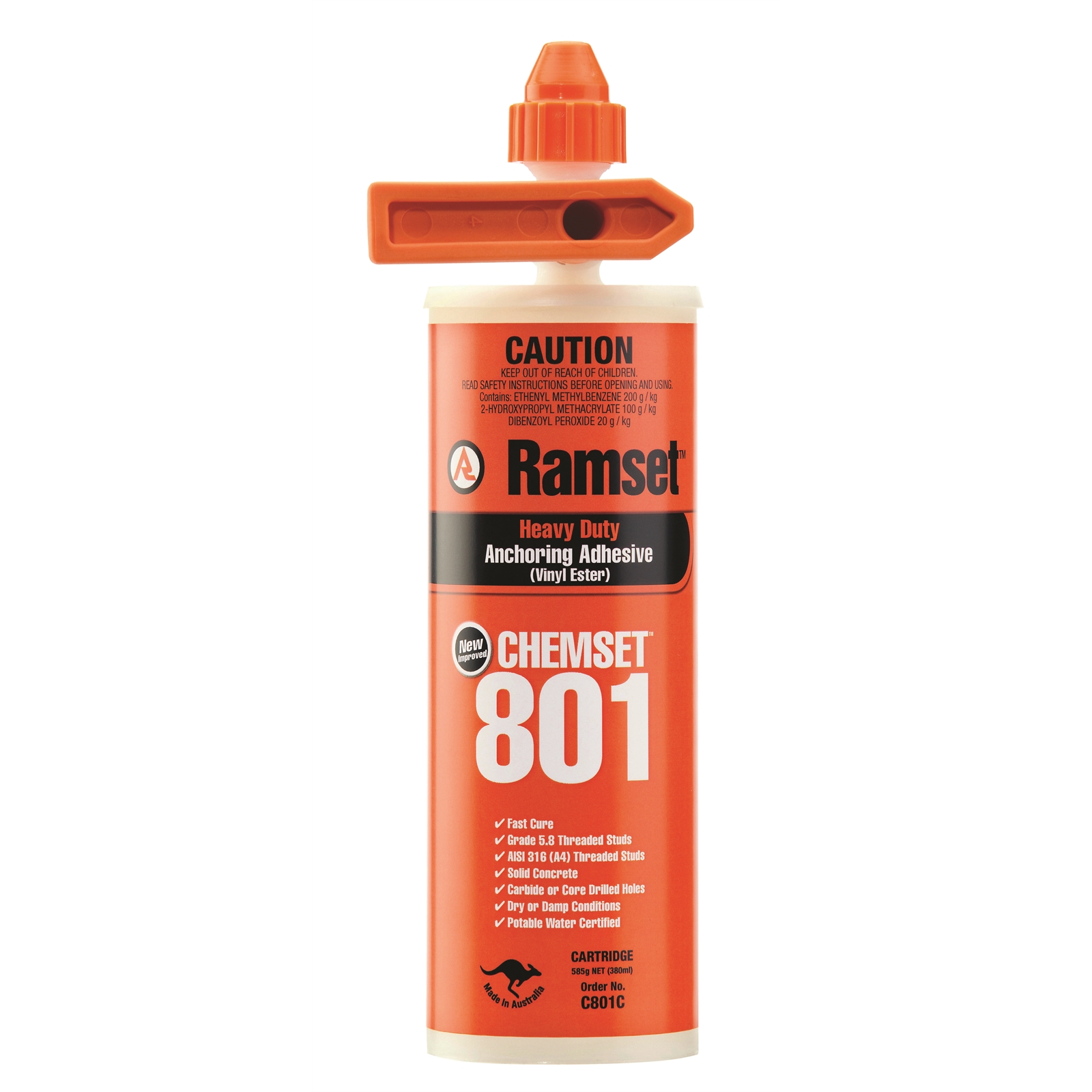 Ramset 380ml ChemSet Masonry Anchor Adhesive Cartridge Bunnings Warehouse