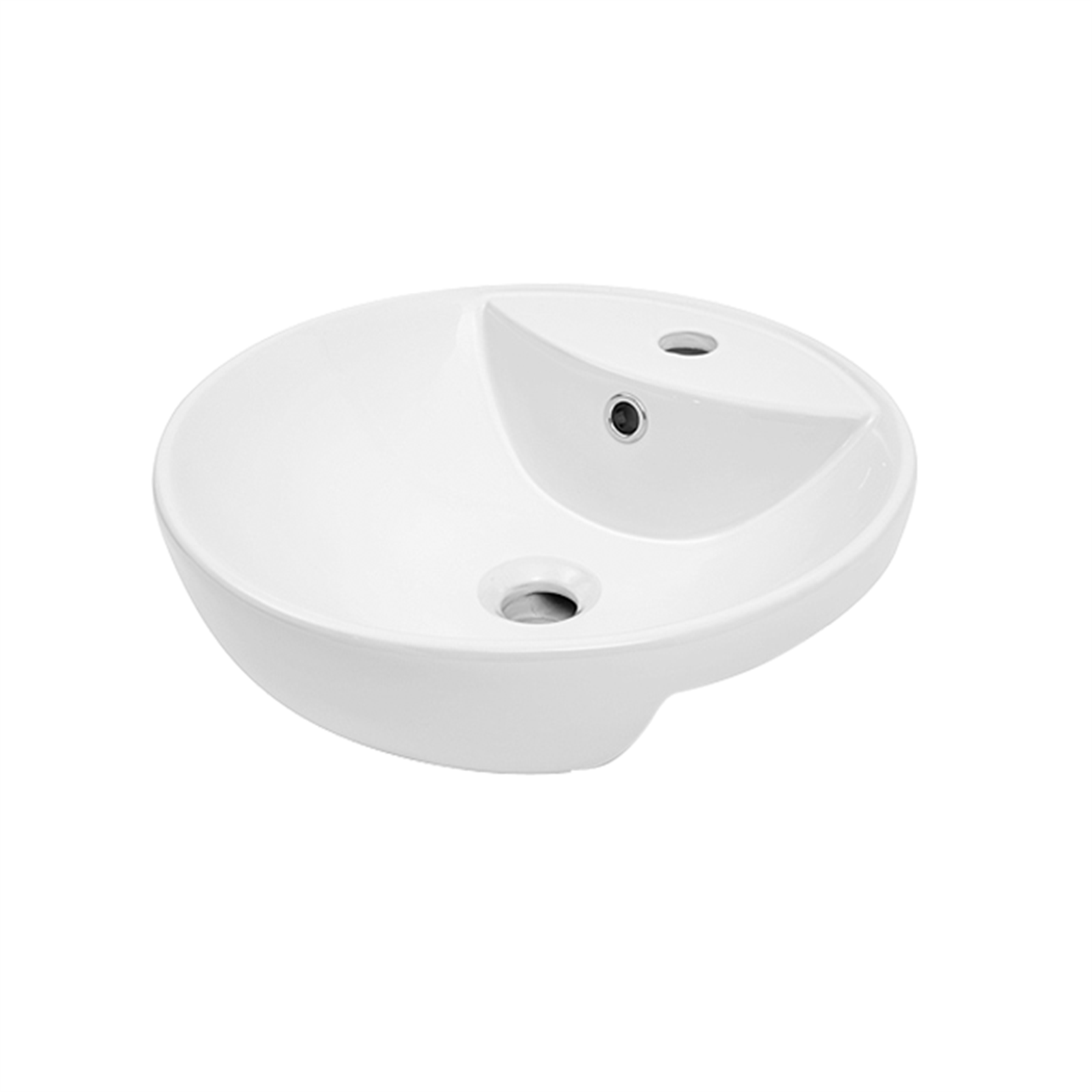 Azzurra Bathroom Furniture White Cirque 400 Semi Recessed Basin 1TH