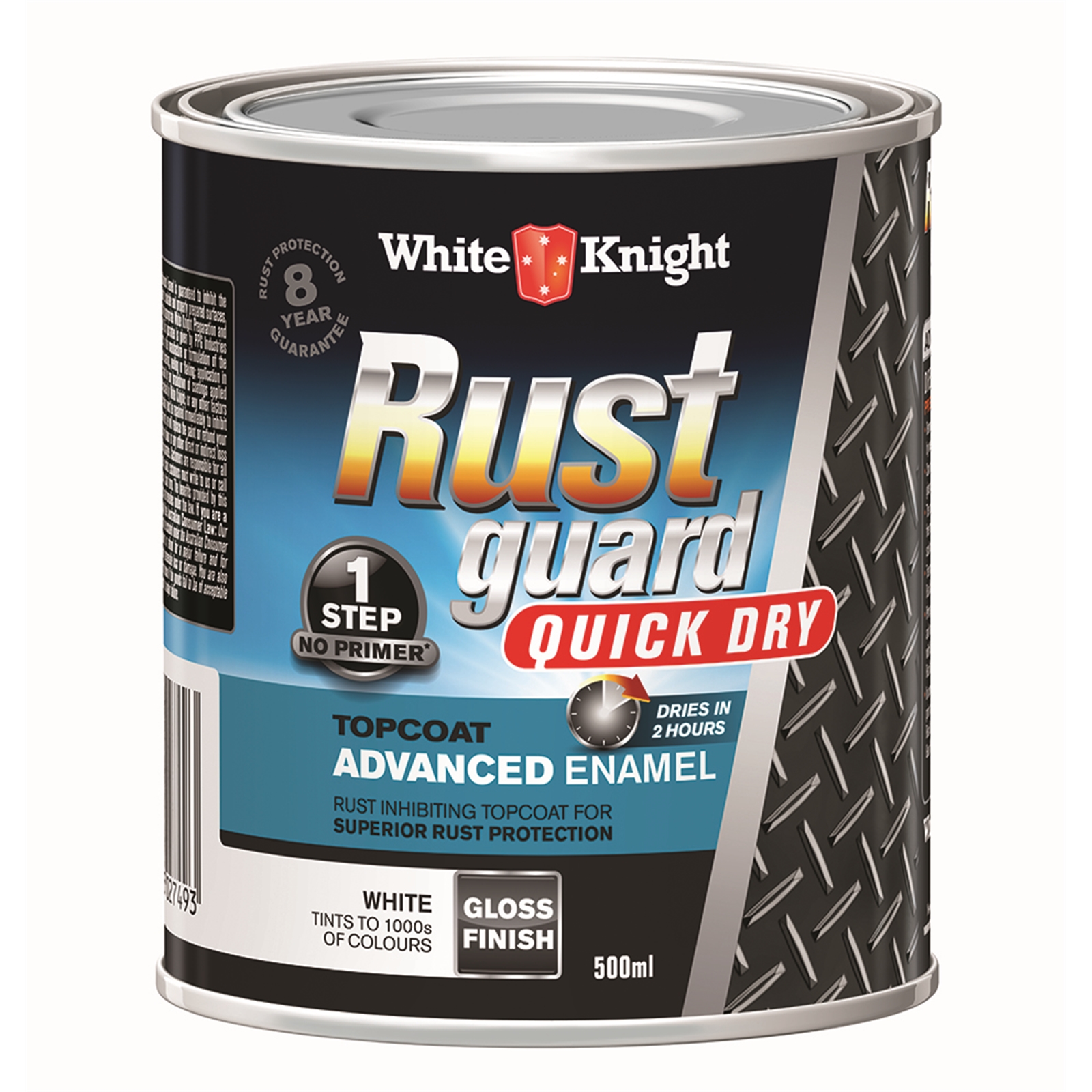 White Knight 500ml Rust Guard Quick Dry Advanced Enamel Gloss White