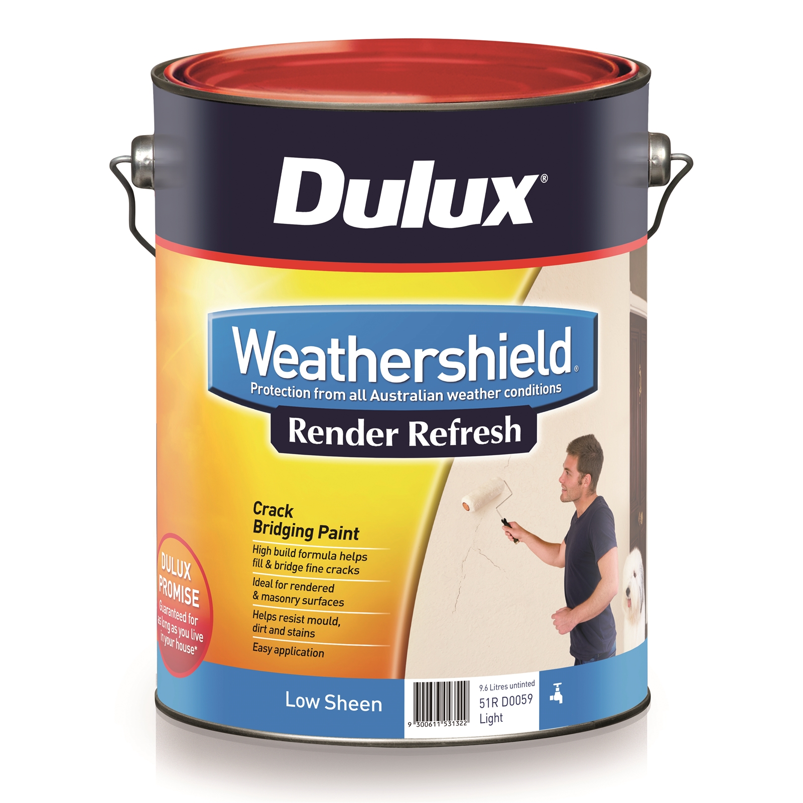 Dulux 10L Render Refresh Weathershield Exterior Paint