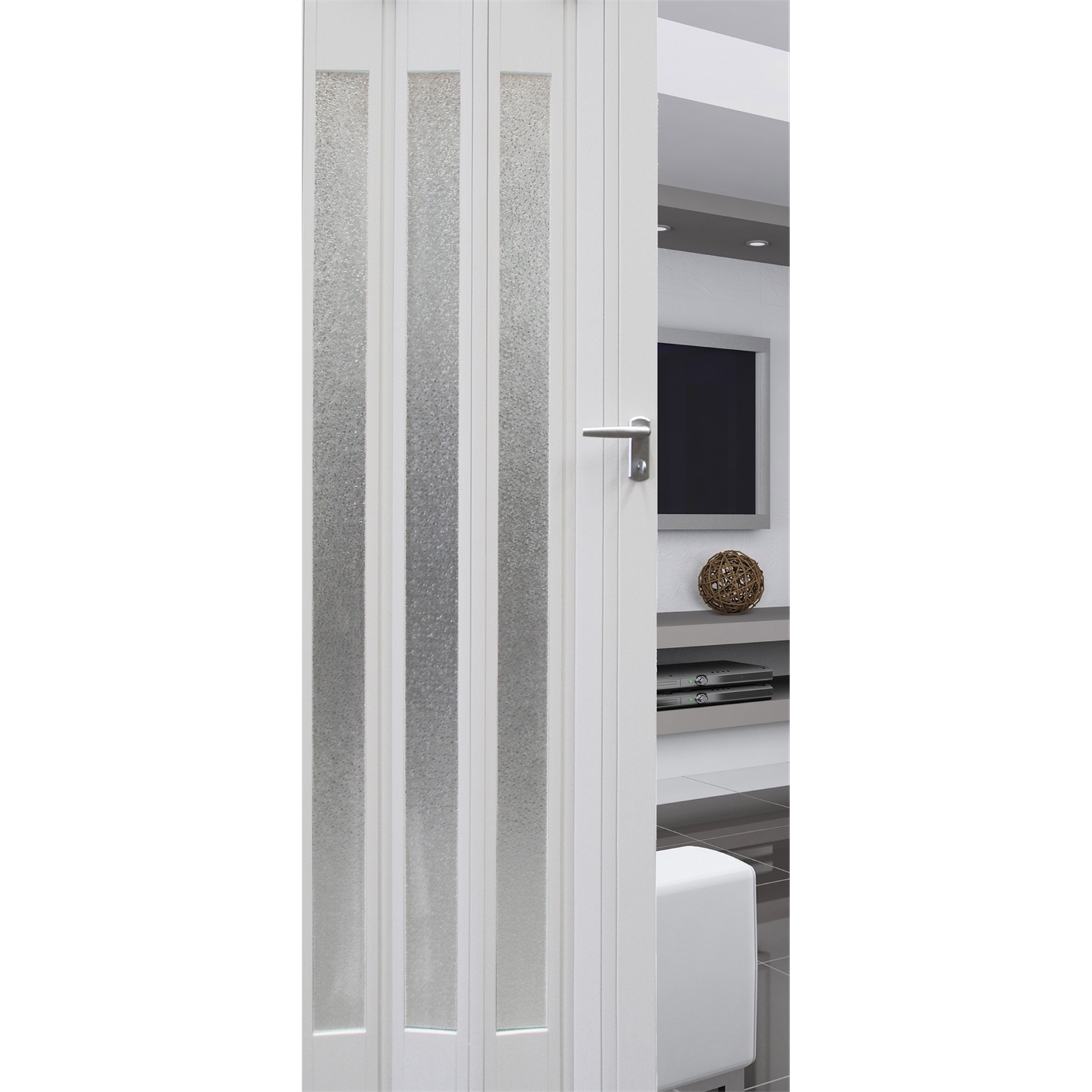 Pillar Products 85 x 203cm White Platinum PVC Concertina Door