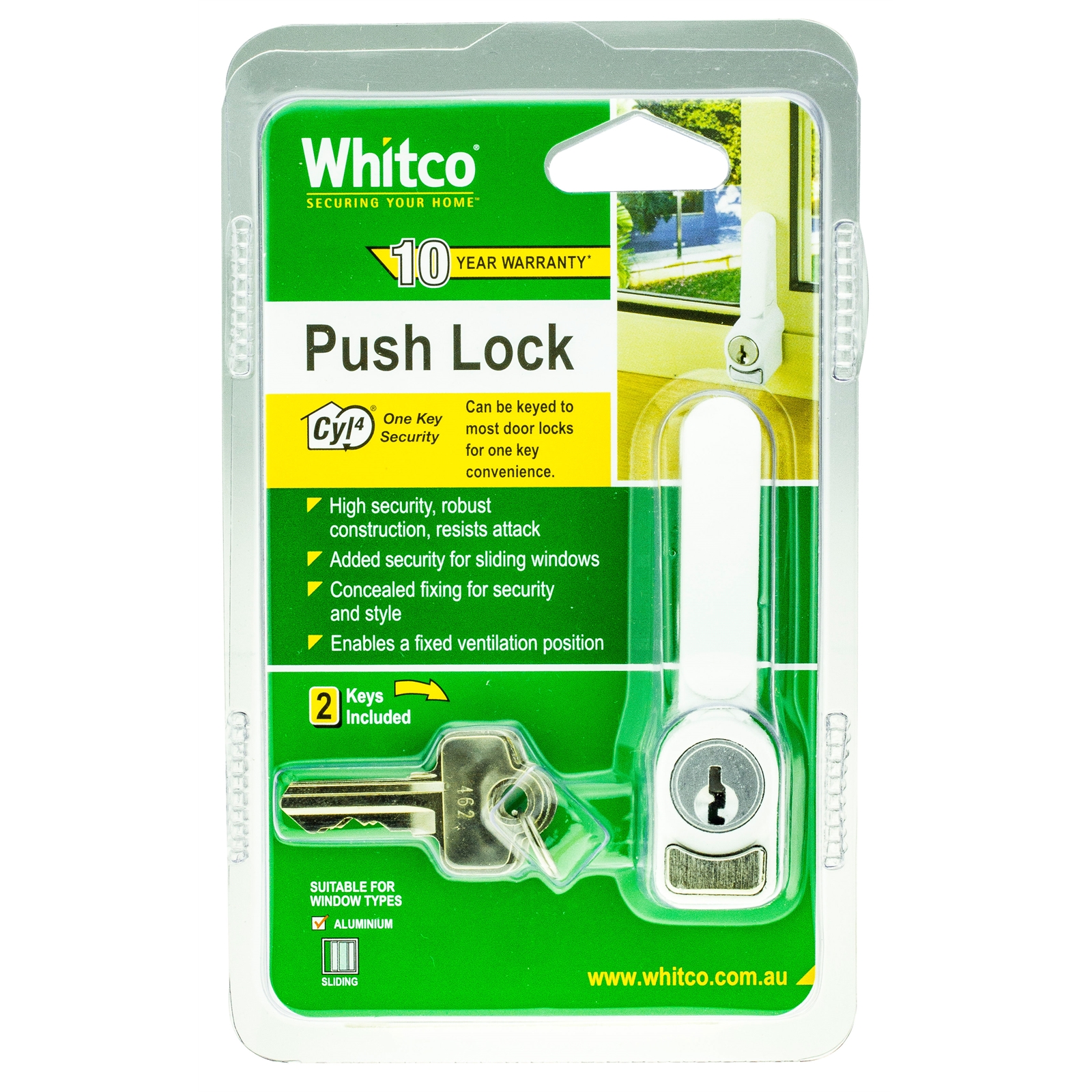 Whitco White Sliding Lock