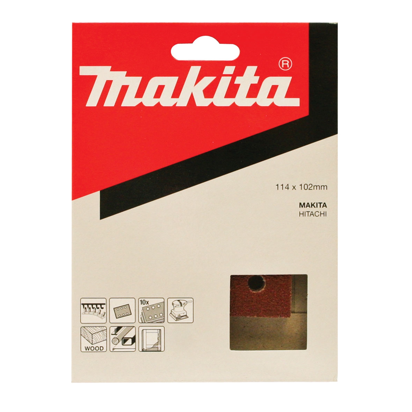 Makita P60 Wood/Paint Abrasive Sheet To Suit BO4565KP - 10 Pack