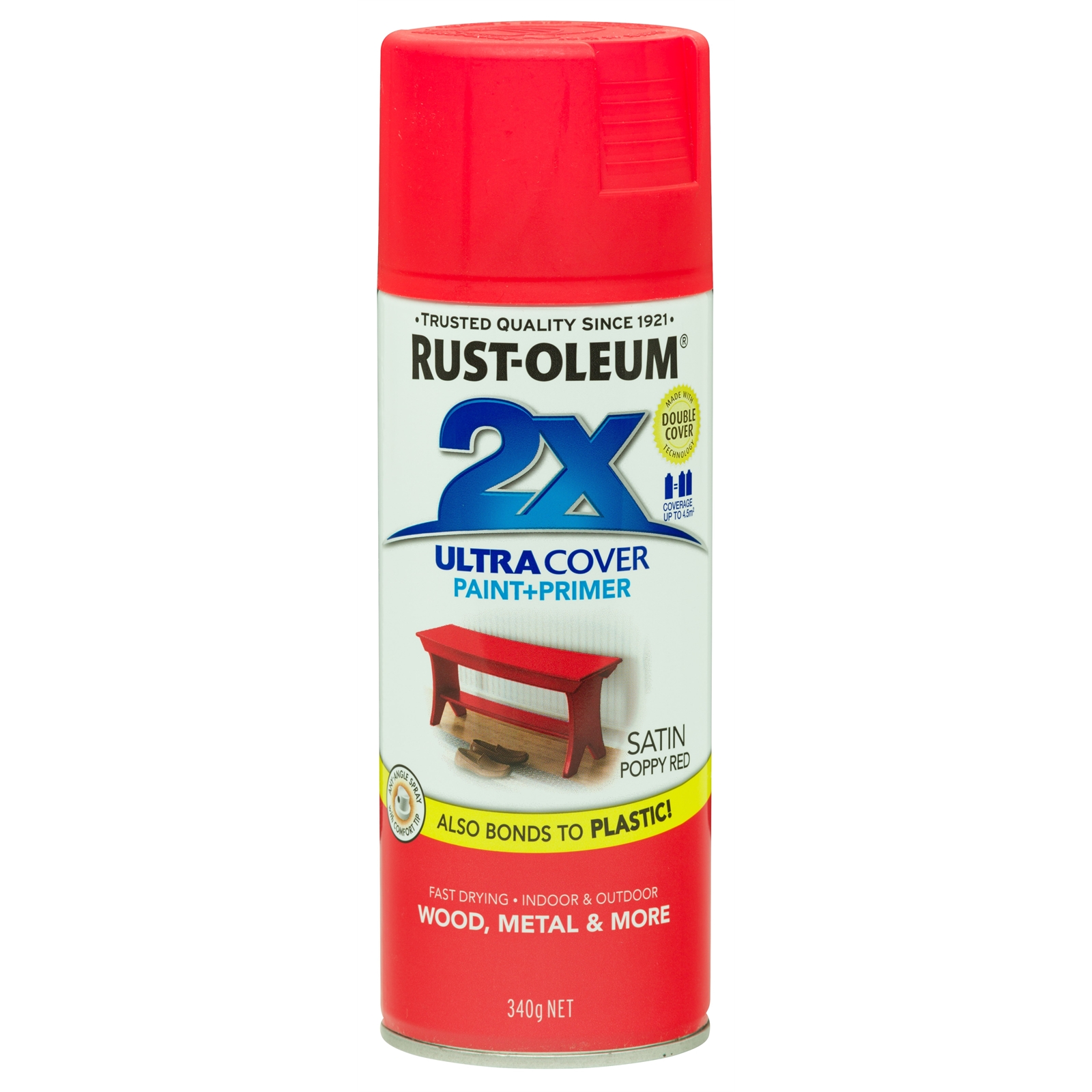 Rust-Oleum 340g Satin Poppy Red 2X Ultra Cover Spray Paint