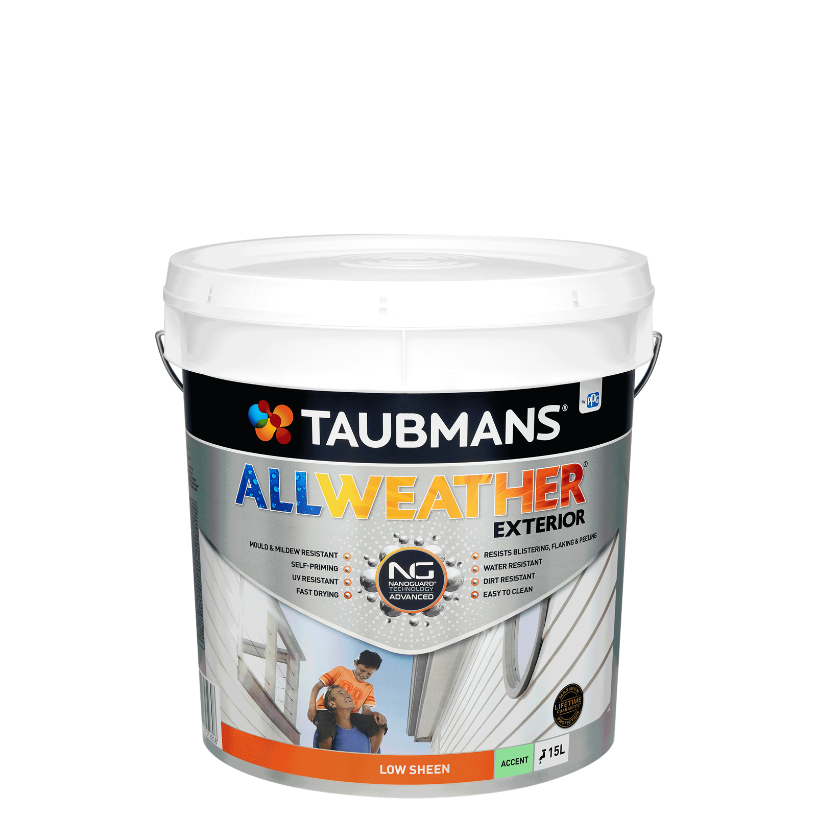 Taubmans 15L Low Sheen Accent All Weather® Exterior Paint